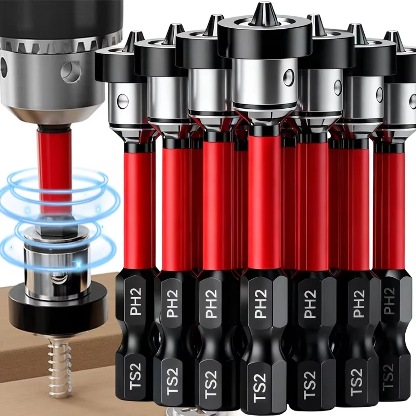 Magnetic Positioning Drywall Screwdriver Bits | Non-Slip Alloy Steel Ph2 Batch Head 1