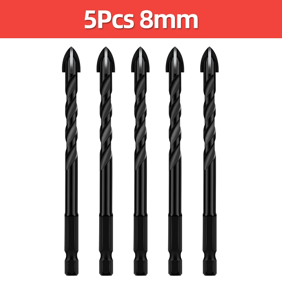 Industrial Hard Alloy Cross Hex Drill Bits | 4-Edge Carbide Tip for Tile, Glass, Concrete, and Wood 21