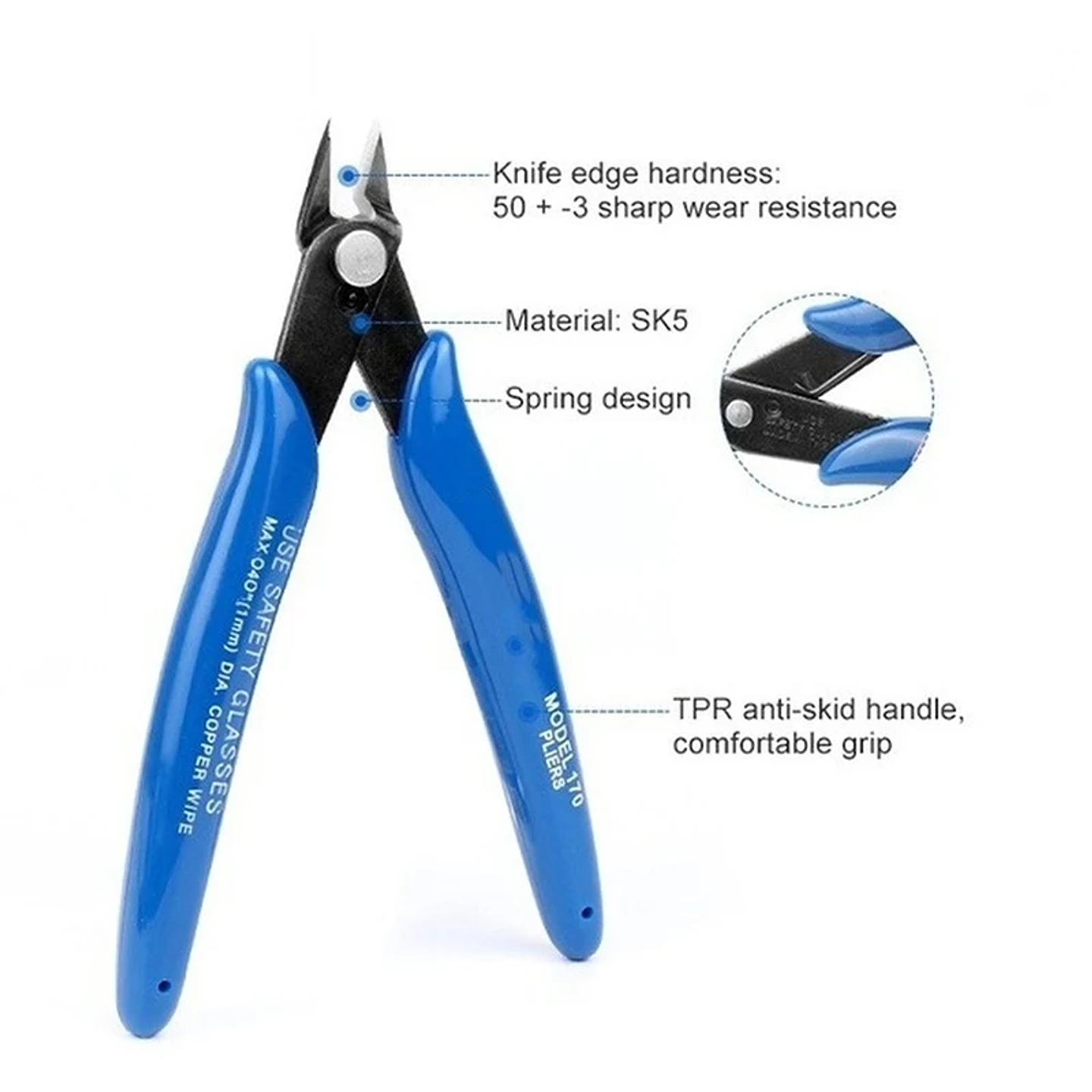 Industrial 50-Steel Precision Flush Cutters | Professional Micro Wire Snips 12
