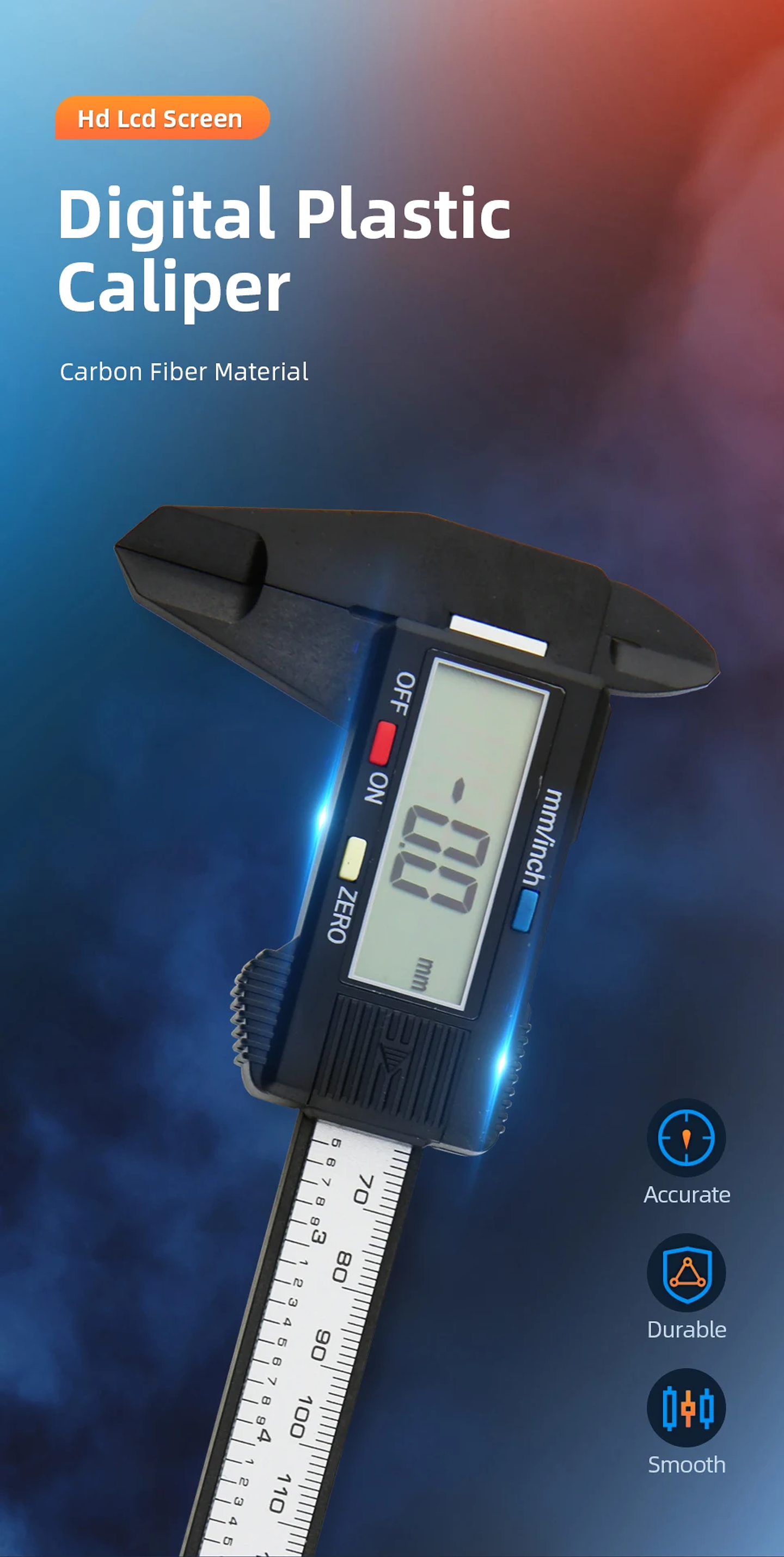 Digital Vernier Caliper | 150mm Electronic Carbon Fiber Micrometer 14