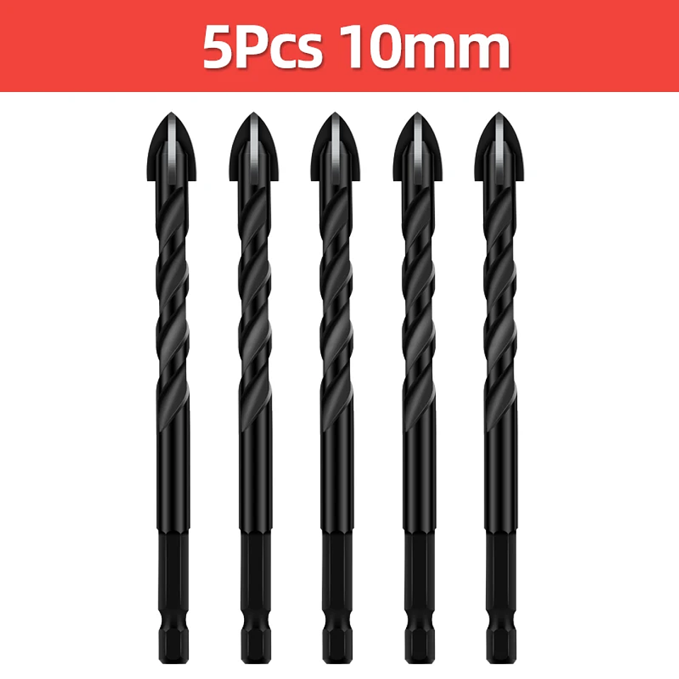 Industrial Hard Alloy Cross Hex Drill Bits | 4-Edge Carbide Tip for Tile, Glass, Concrete, and Wood 22