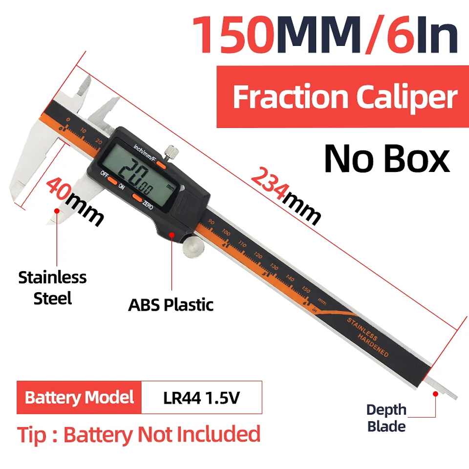 Precision 150mm Digital Caliper | Professional Stainless Steel Micrometer Gauge 2