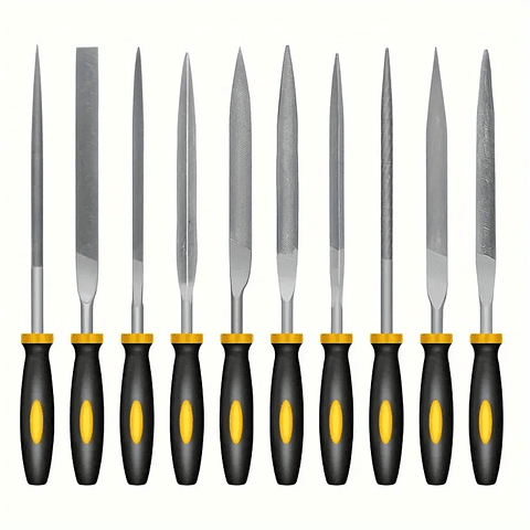 10-Piece High-Carbon Steel Needle File Set | Precision Micro-Filing Tools for Wood & Models