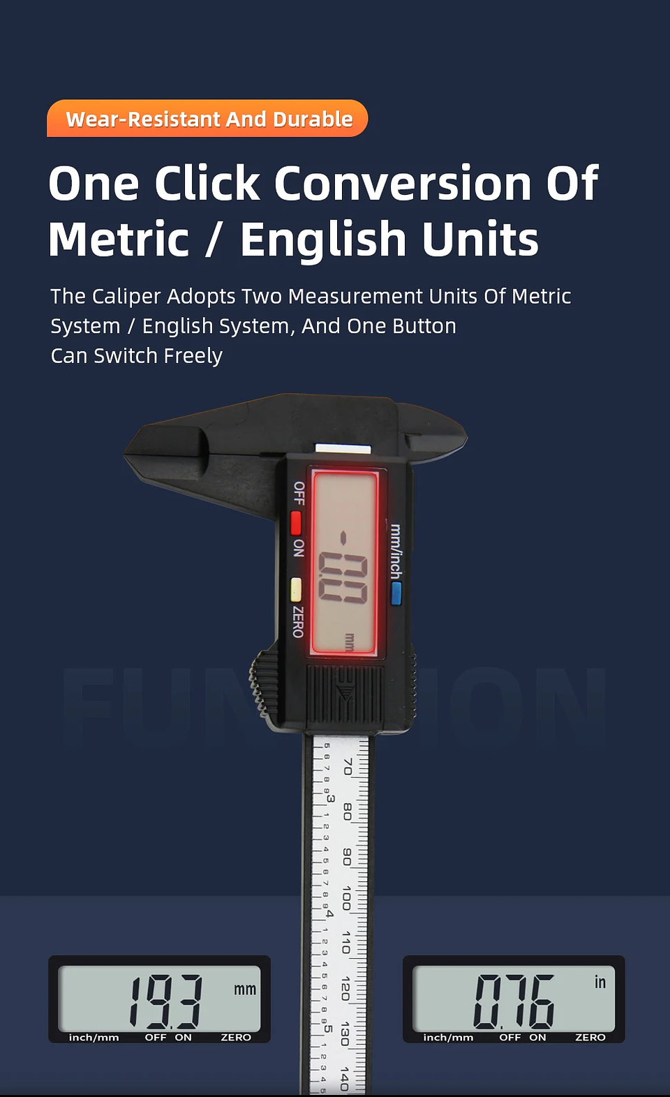 Digital Vernier Caliper | 150mm Electronic Carbon Fiber Micrometer 15