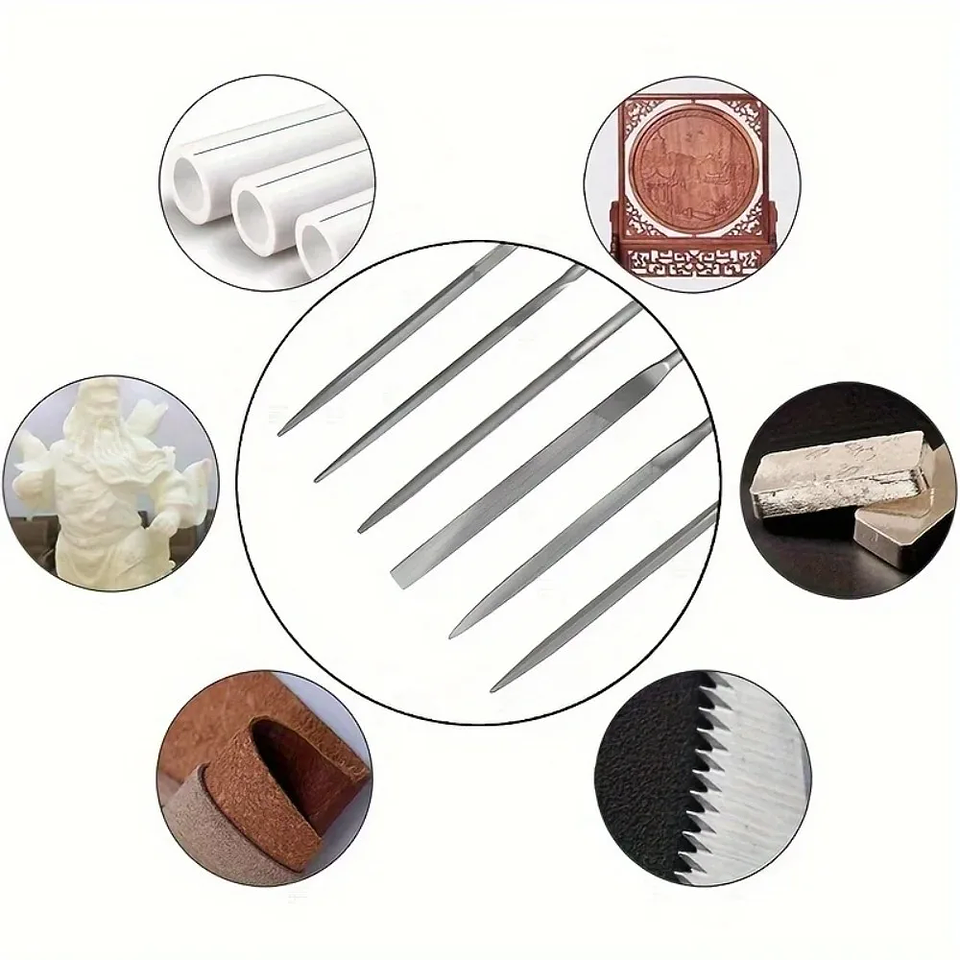 10-Piece High-Carbon Steel Needle File Set | Precision Micro-Filing Tools for Wood & Models 4