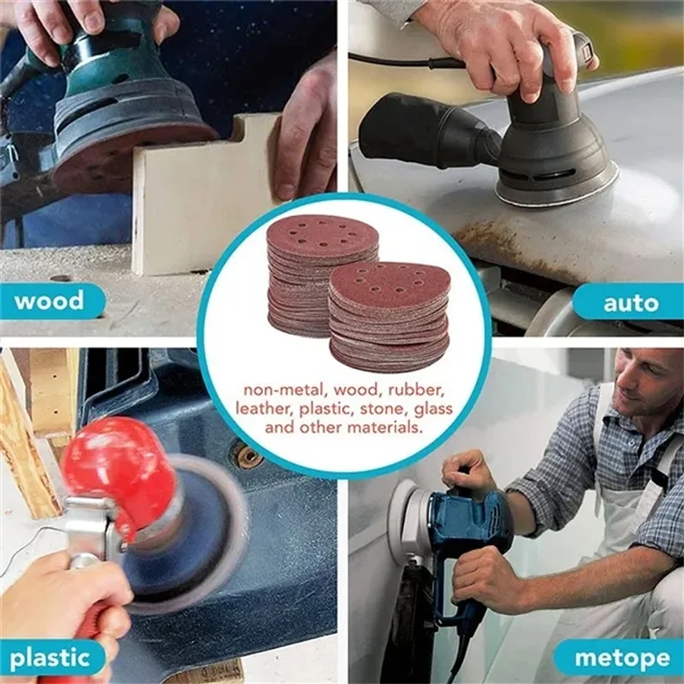 5-Inch 8-Hole Sanding Discs | Premium Aluminium Oxide Hook & Loop Sandpaper Set 4