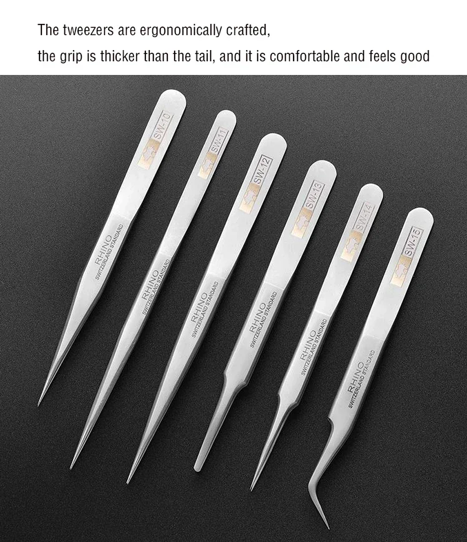 SW-Series Professional Precision Tweezers | Anti-Magnetic & Acid-Proof Swiss Standard Tools 3