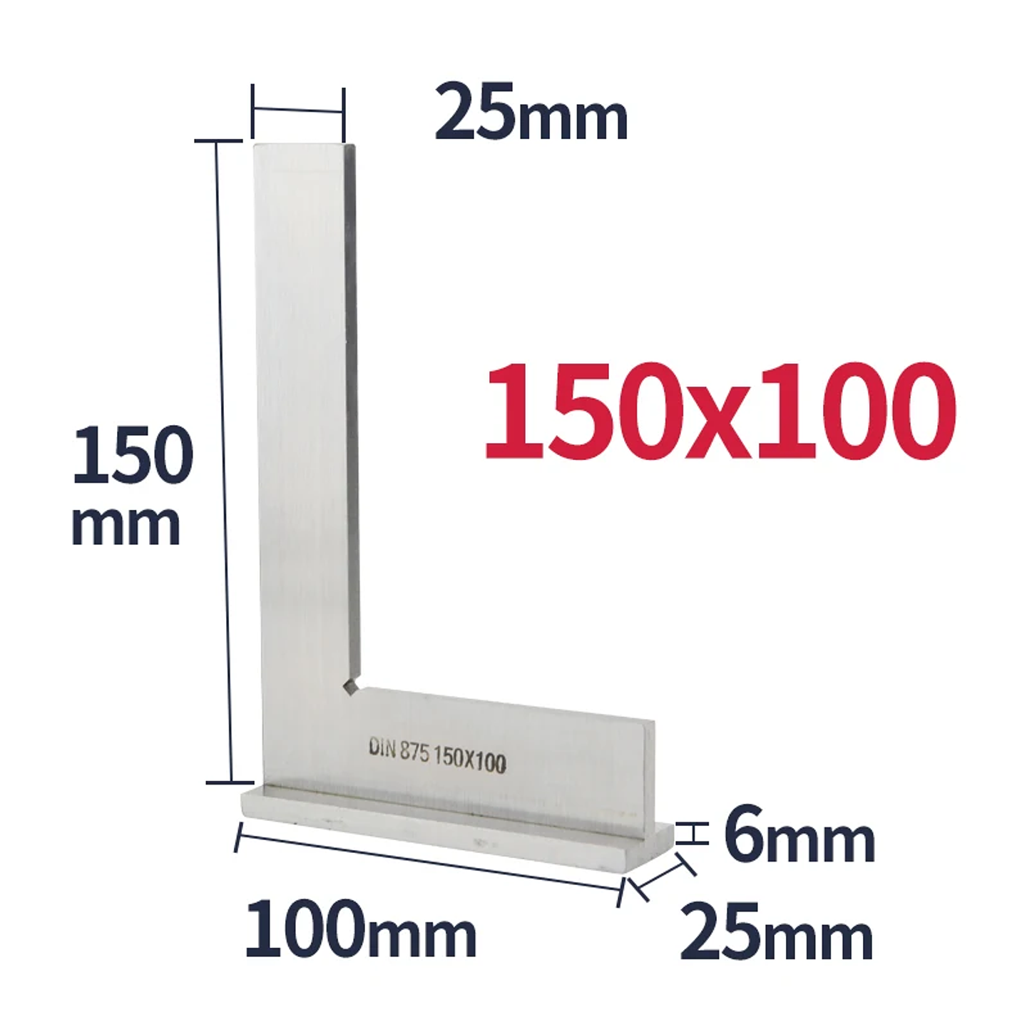 Industrial Carbon Steel 90-Degree Carpenter Square | L-Shaped Precision Try Square 11