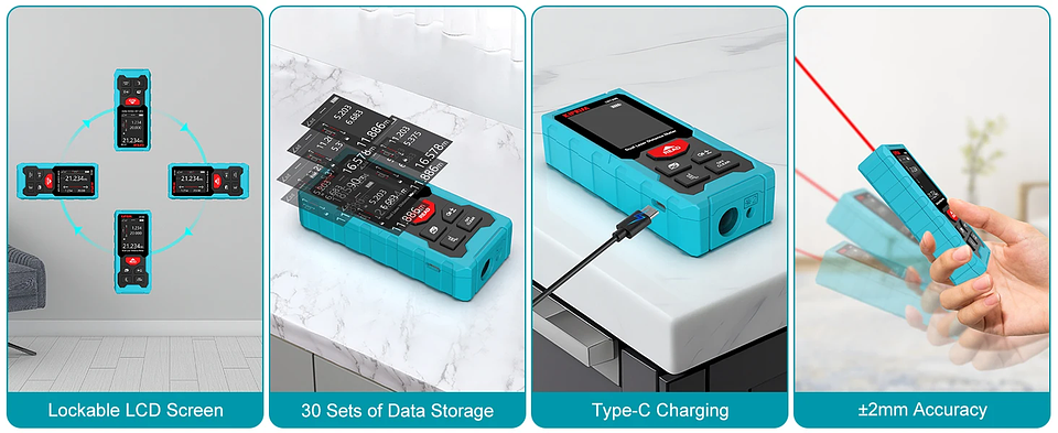 Professional Laser Rangefinder | 120M Rechargeable Precision Measurer 12