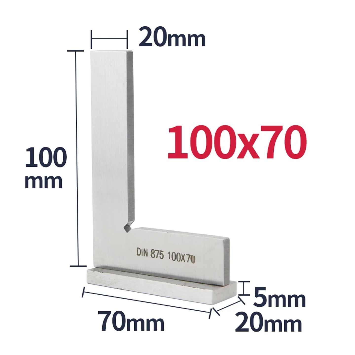 Industrial Carbon Steel 90-Degree Carpenter Square | L-Shaped Precision Try Square 12
