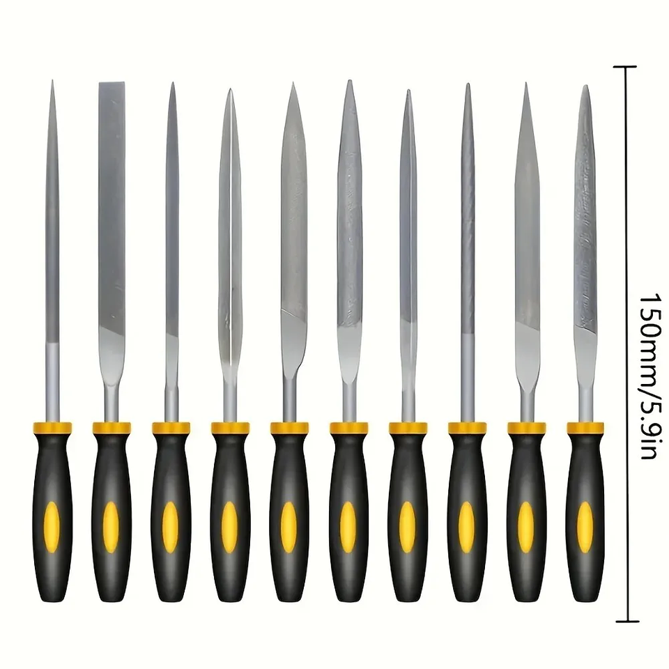 10-Piece High-Carbon Steel Needle File Set | Precision Micro-Filing Tools for Wood & Models 5