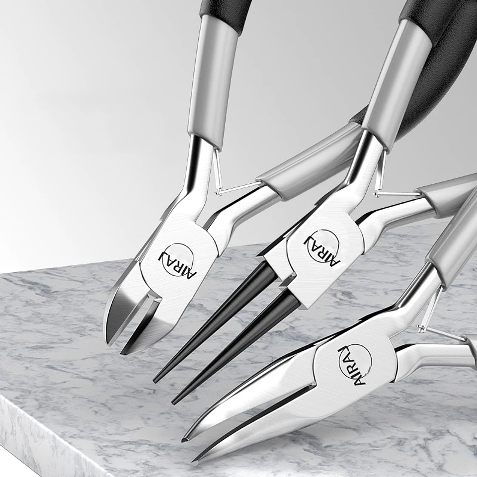 Mini European-Style Needle Nose Pliers | High-Leverage Carbon Steel Electrician Snips 2