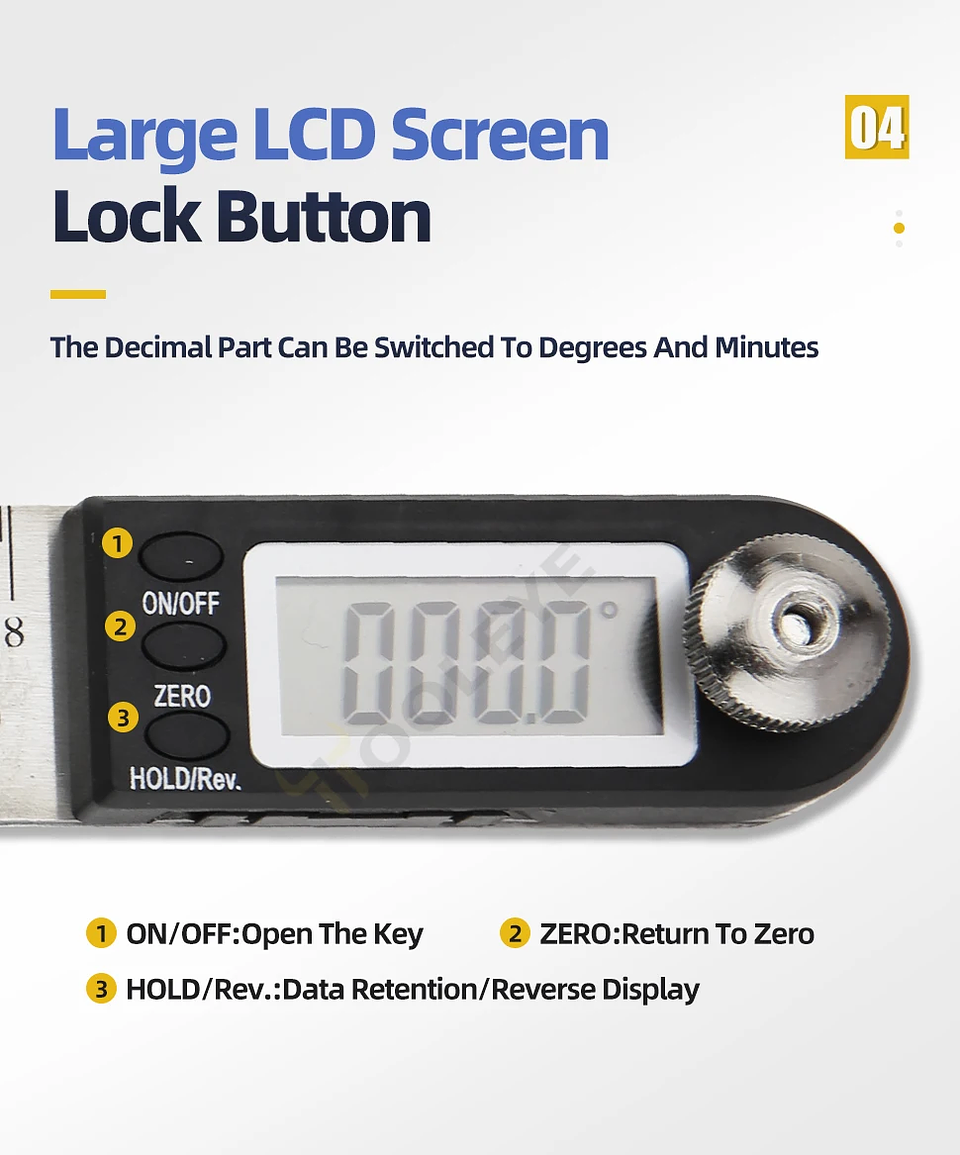 2-in-1 Digital Protractor & Angle Ruler | 360° Electronic Goniometer with LCD Display (200mm/8-Inch) 22