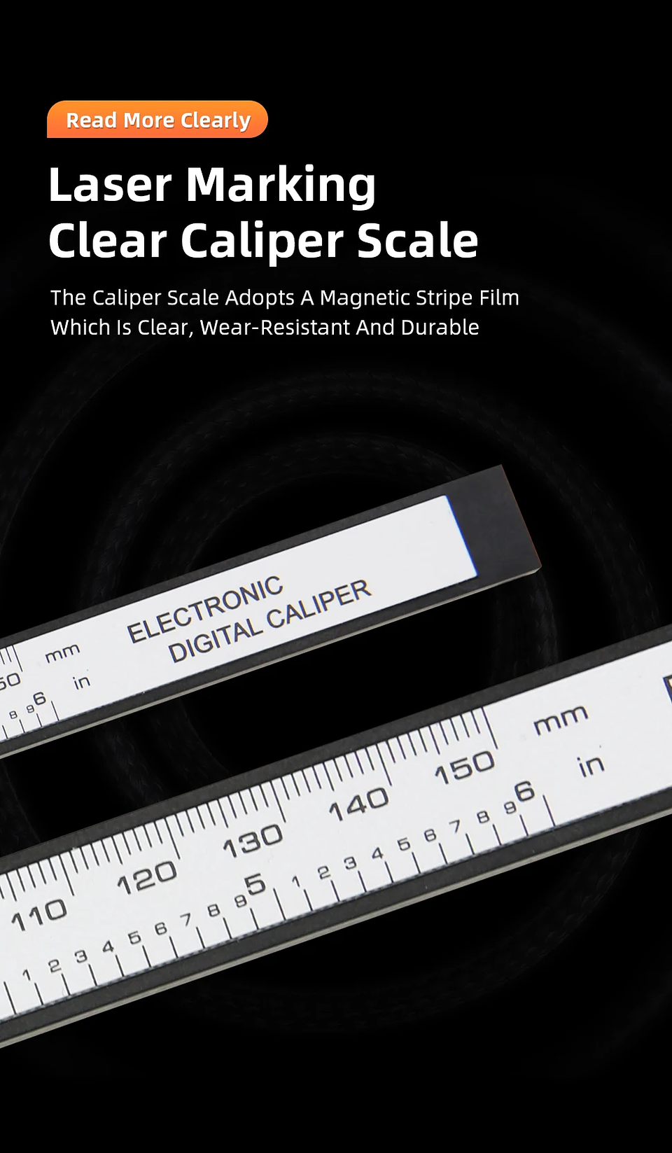 Digital Vernier Caliper | 150mm Electronic Carbon Fiber Micrometer 18