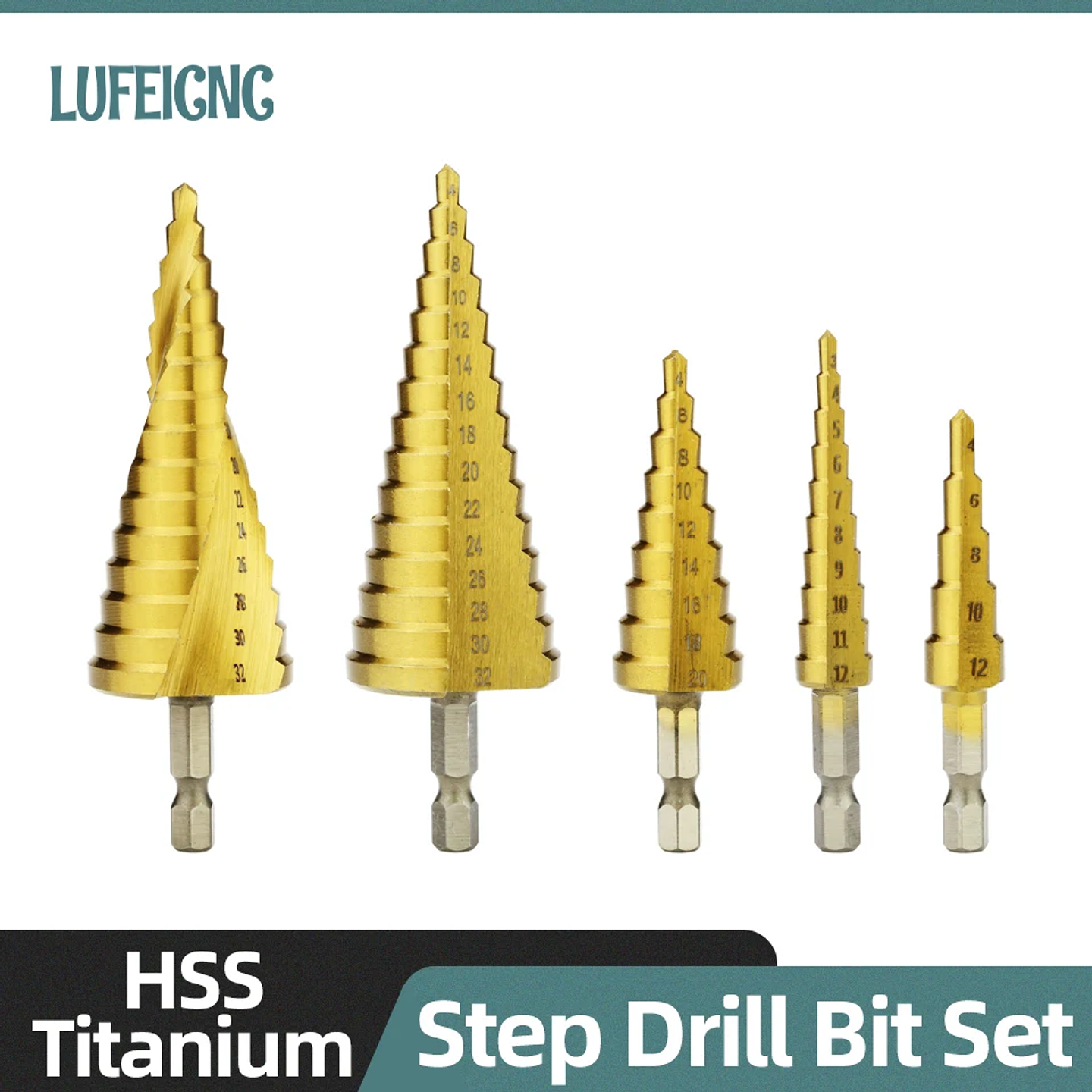 Coated HSS Step Drill Bit | High-Speed Steel Cone Cutter for Wood, Metal & Plastic 1