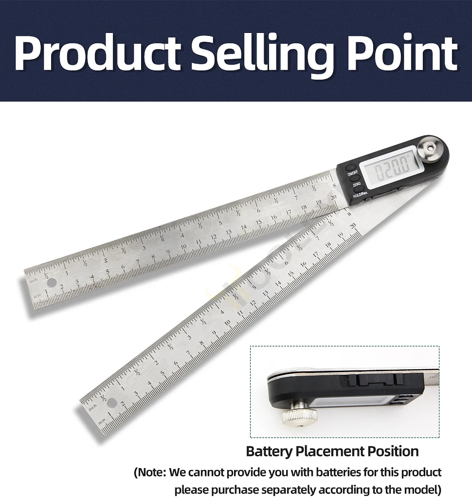 2-in-1 Digital Protractor & Angle Ruler | 360° Electronic Goniometer with LCD Display (200mm/8-Inch) 23