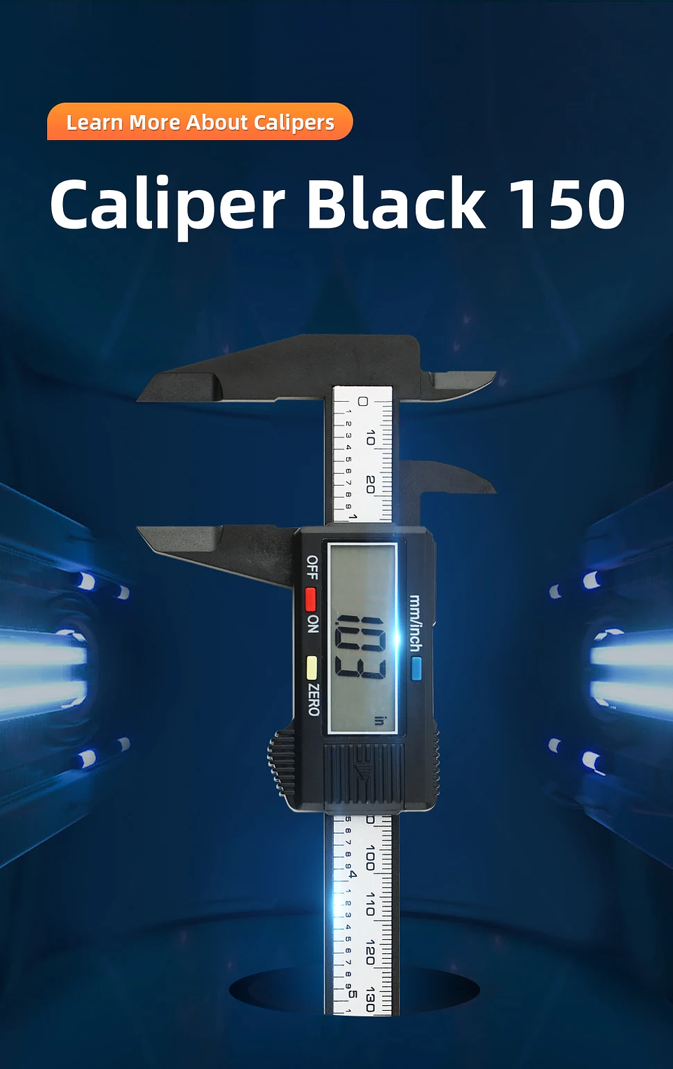 Digital Vernier Caliper | 150mm Electronic Carbon Fiber Micrometer 20