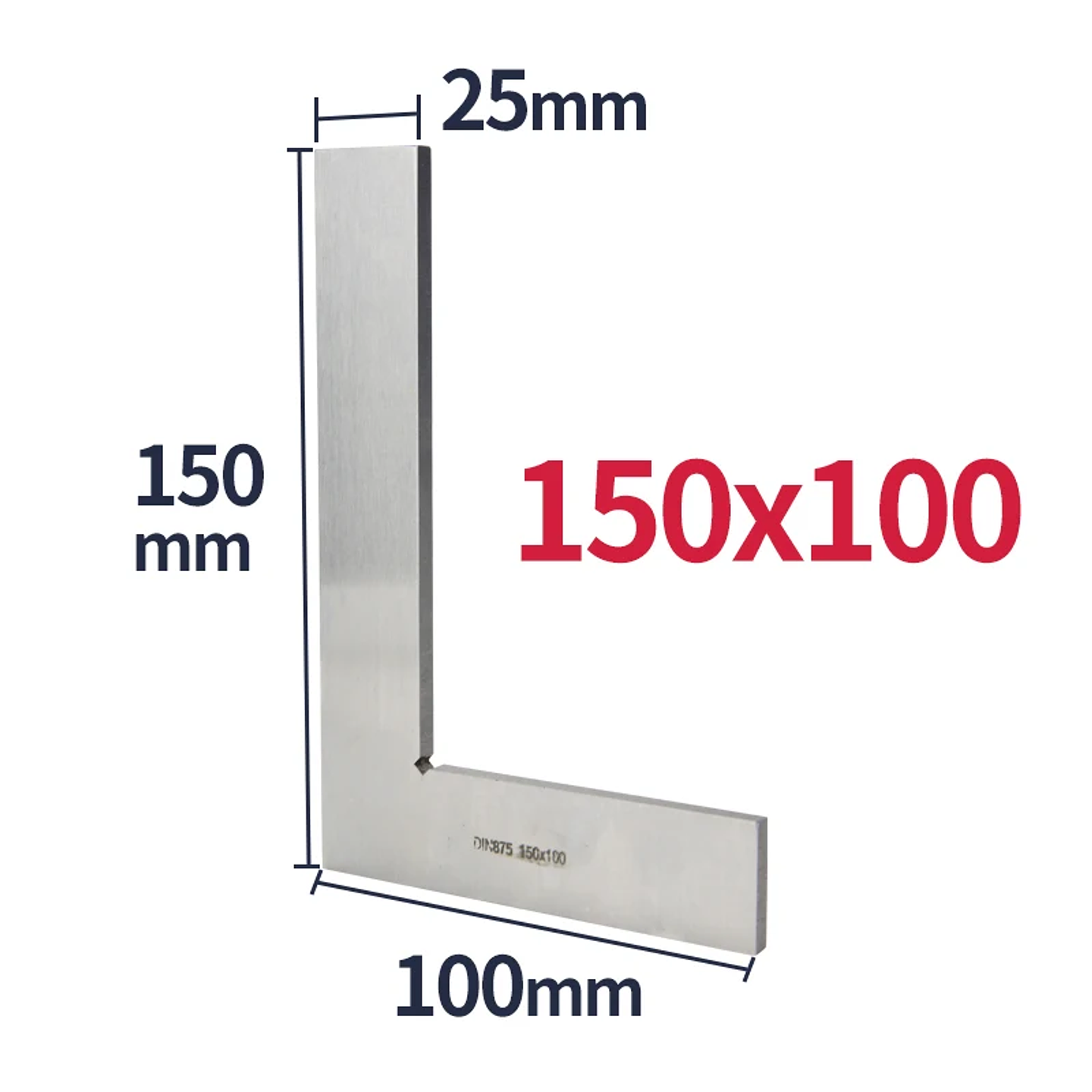 Industrial Carbon Steel 90-Degree Carpenter Square | L-Shaped Precision Try Square 16