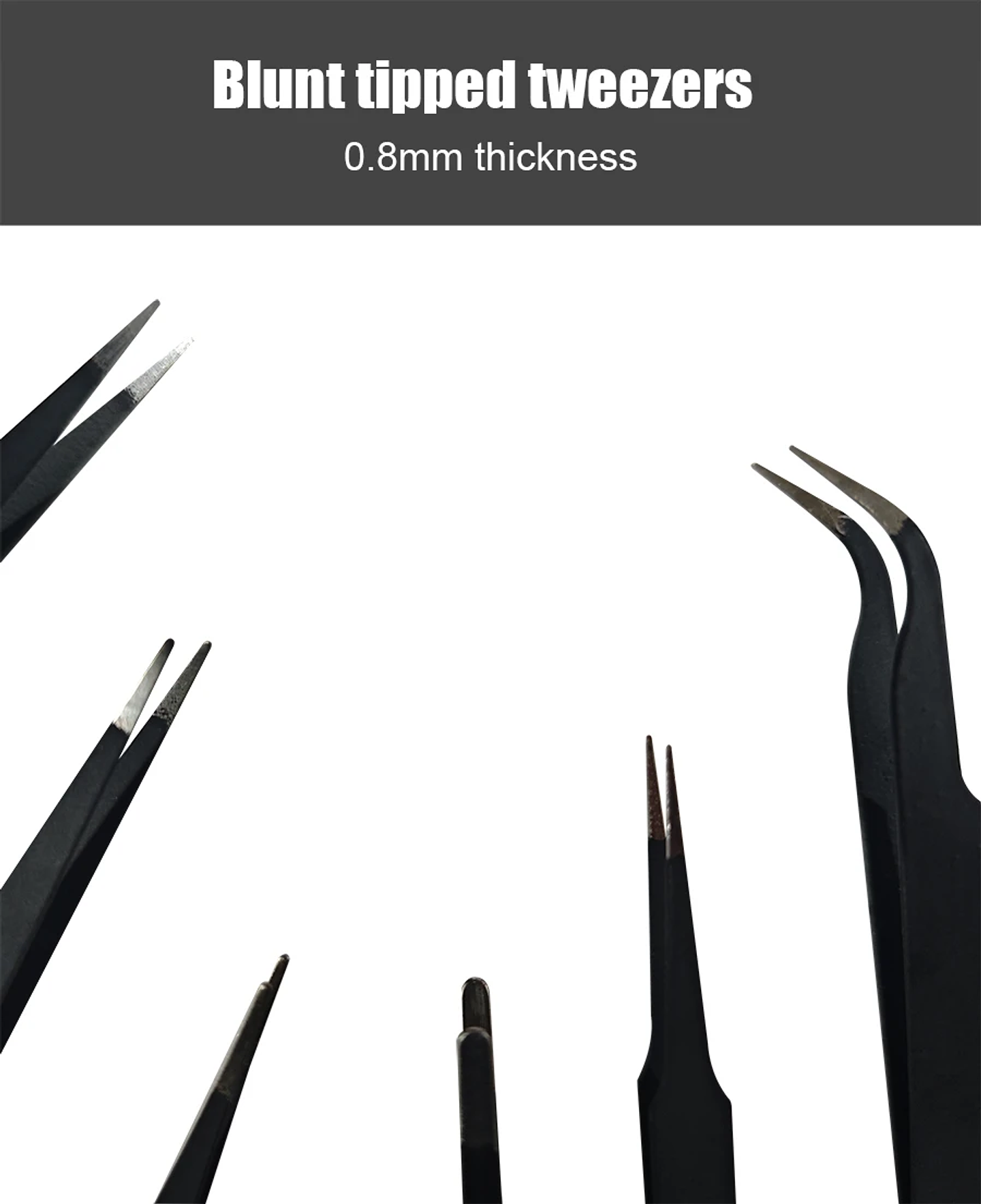 Antistatic Stainless Steel Tweezers 6 PCS Precision Maintenance Industrial Repair Curved Tool Home Work Model Making Hand Tools 15