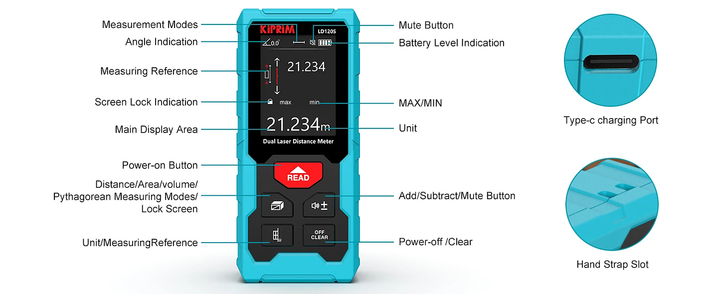 Professional Laser Rangefinder | 120M Rechargeable Precision Measurer 17