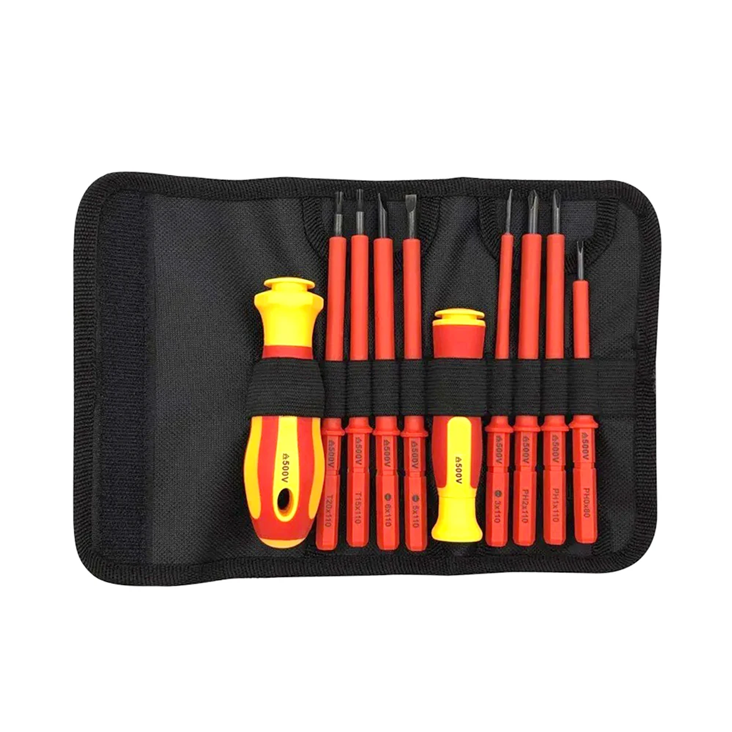 10-Piece Insulated VDE-Style Screwdriver Set | 500V Chrome-Vanadium Electrical Kit 8