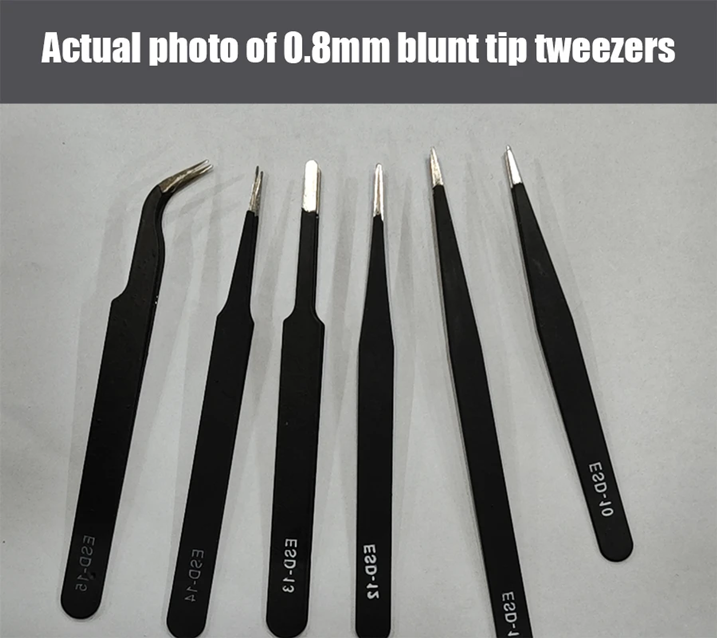 Antistatic Stainless Steel Tweezers 6 PCS Precision Maintenance Industrial Repair Curved Tool Home Work Model Making Hand Tools 17