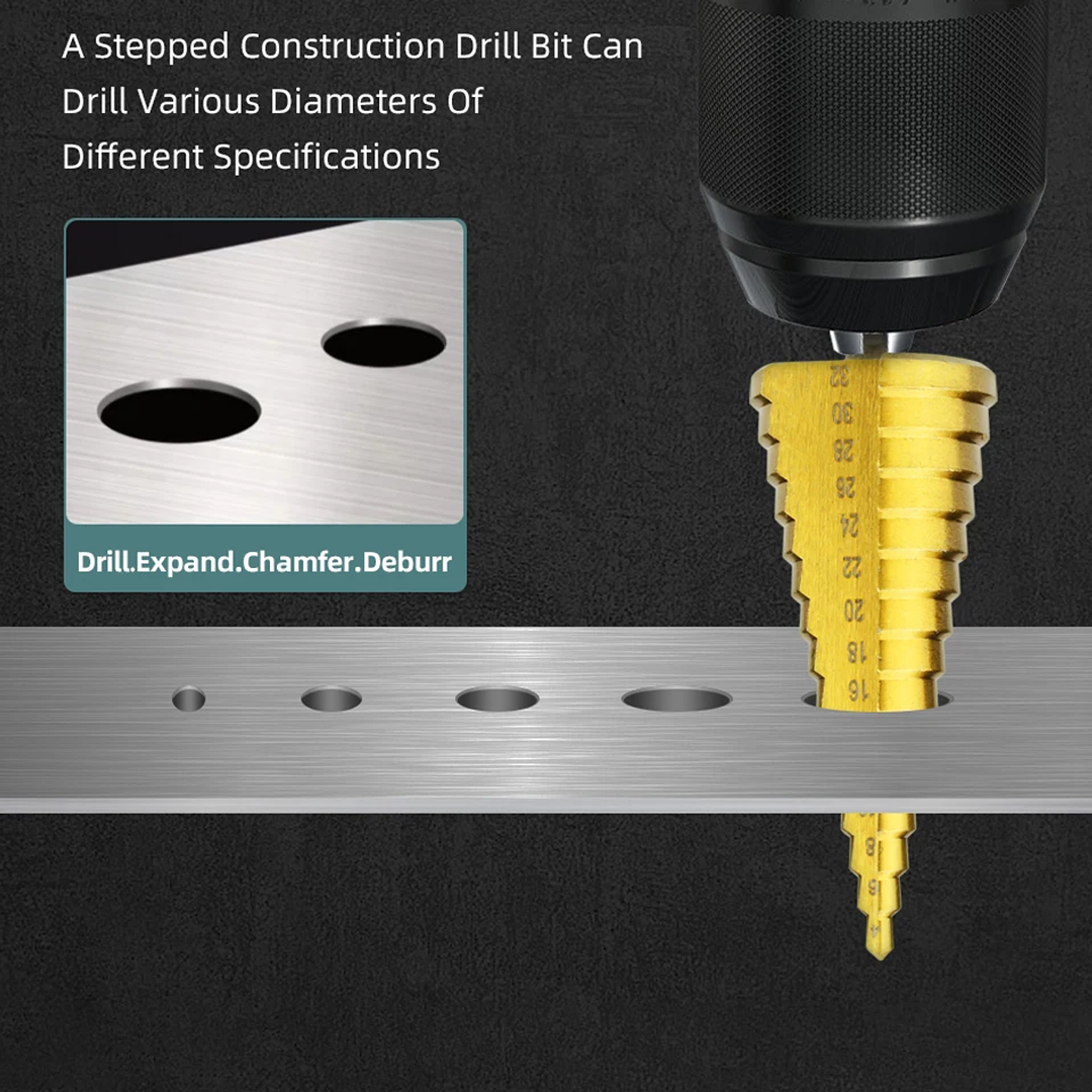 Coated HSS Step Drill Bit | High-Speed Steel Cone Cutter for Wood, Metal & Plastic 6