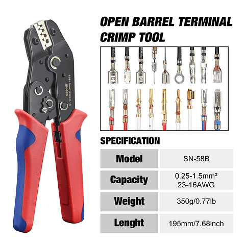 SN-58B Mini European-Style Crimping Pliers | Precision Carbon Steel Terminal Tool