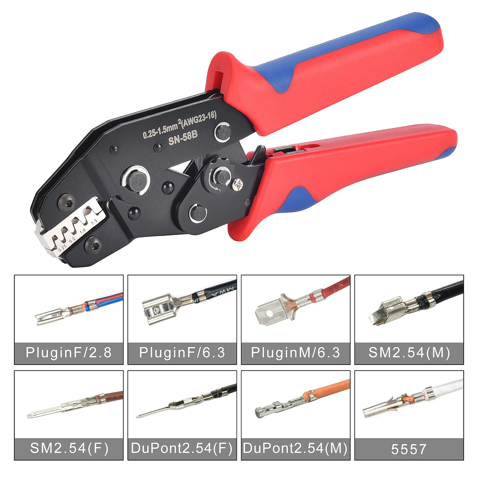 SN-58B Mini European-Style Crimping Pliers | Precision Carbon Steel Terminal Tool 2