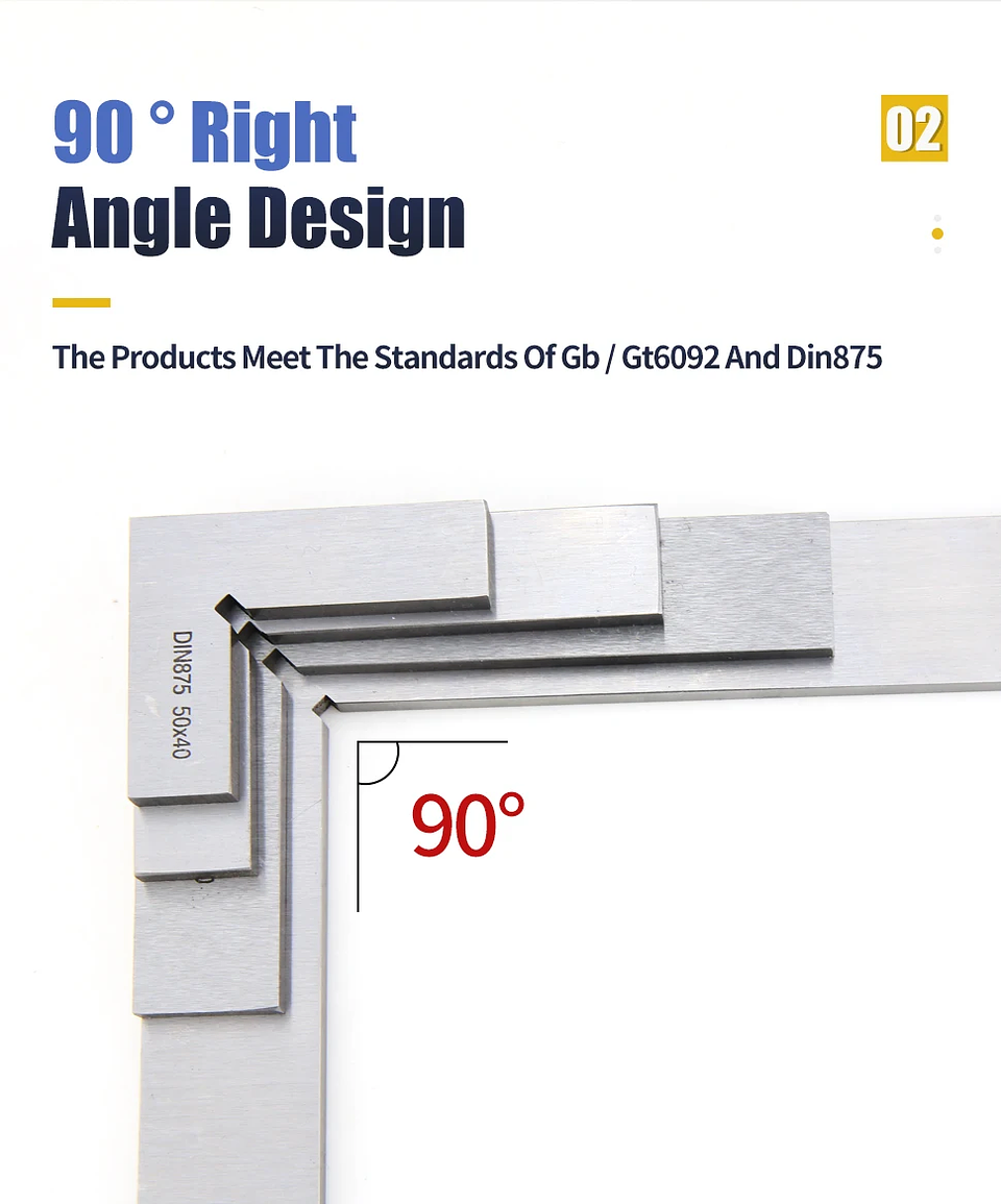Industrial Carbon Steel 90-Degree Carpenter Square | L-Shaped Precision Try Square 21