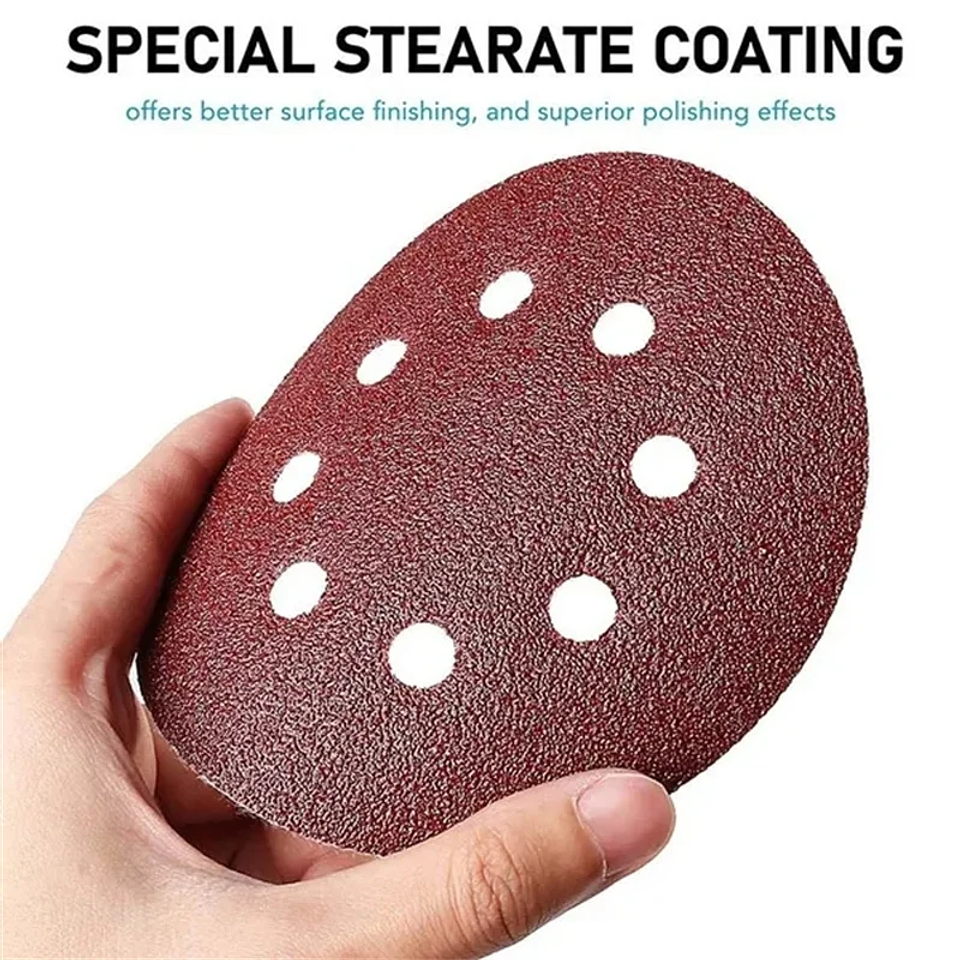 5-Inch 8-Hole Sanding Discs | Premium Aluminium Oxide Hook & Loop Sandpaper Set 17