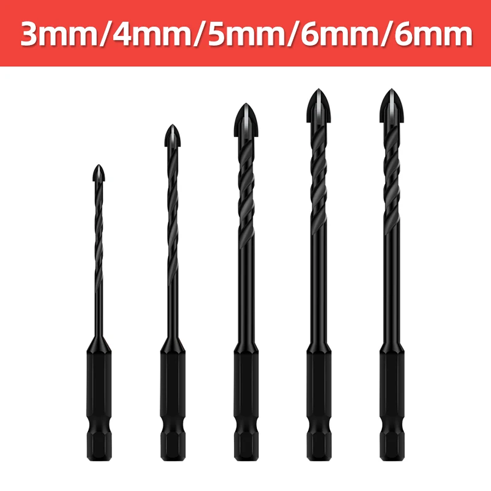 Industrial Hard Alloy Cross Hex Drill Bits | 4-Edge Carbide Tip for Tile, Glass, Concrete, and Wood 27