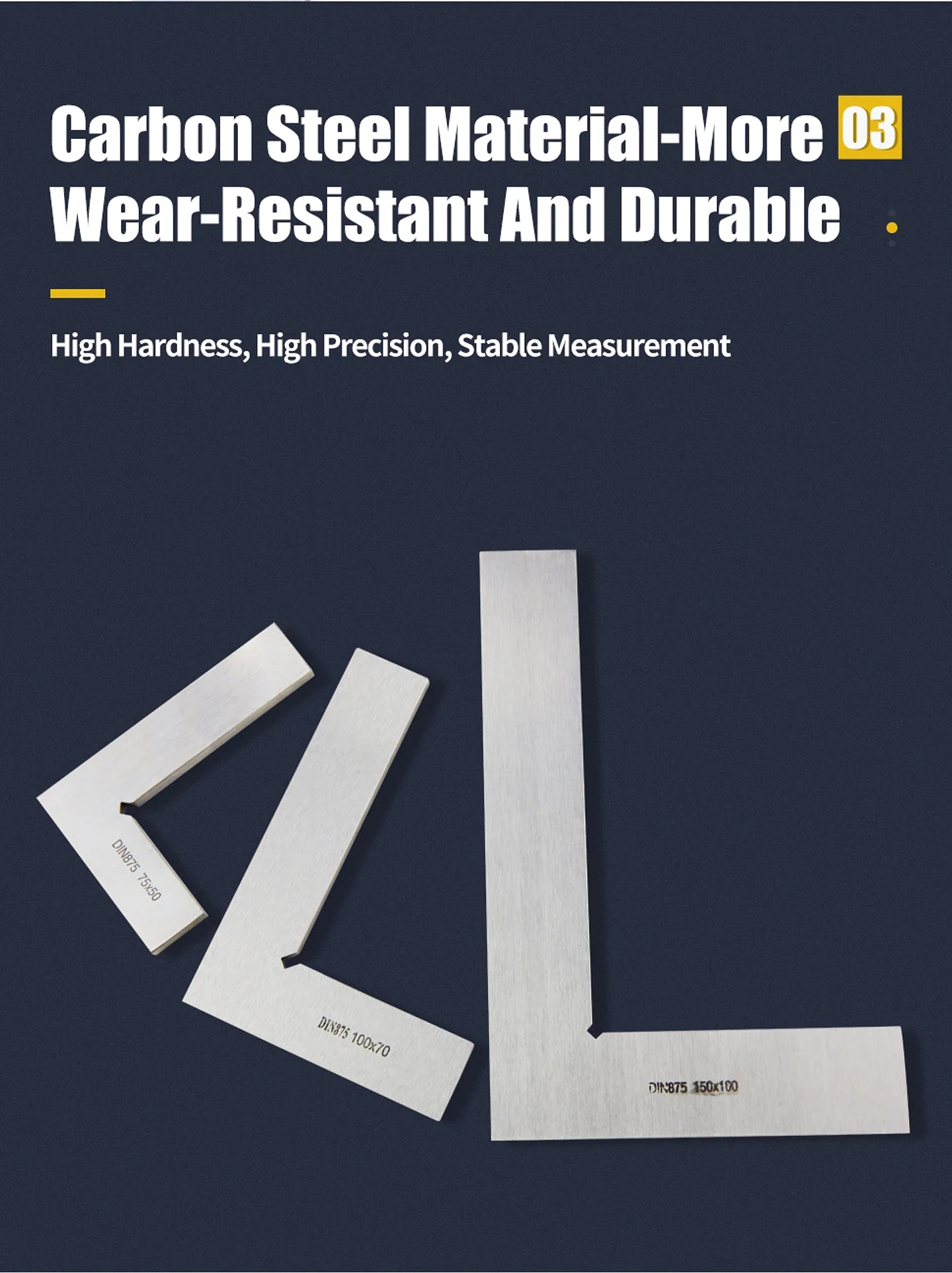 Industrial Carbon Steel 90-Degree Carpenter Square | L-Shaped Precision Try Square 22