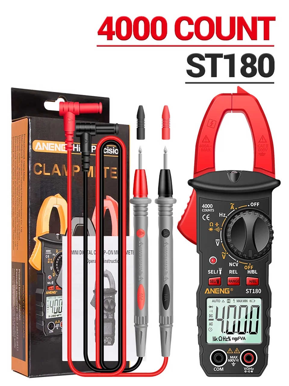 Digital Clamp Meter | 4000 Counts AC Current Multimeter with NCV & Capacitance 7