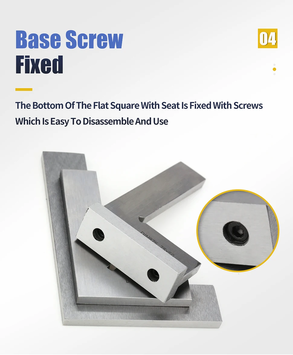 Industrial Carbon Steel 90-Degree Carpenter Square | L-Shaped Precision Try Square 23