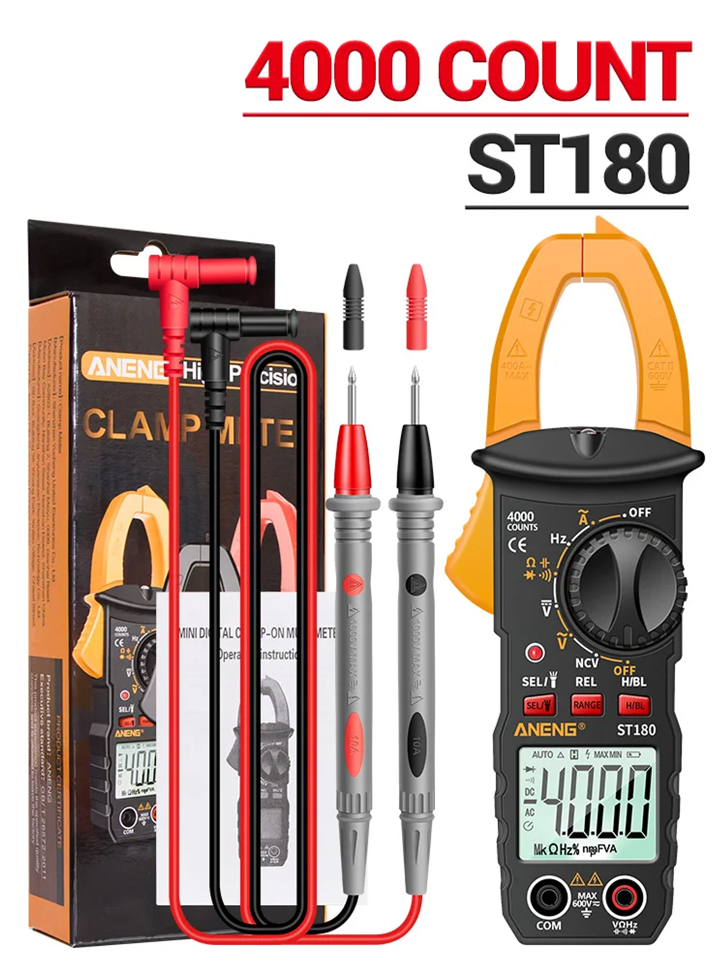 Digital Clamp Meter | 4000 Counts AC Current Multimeter with NCV & Capacitance 9