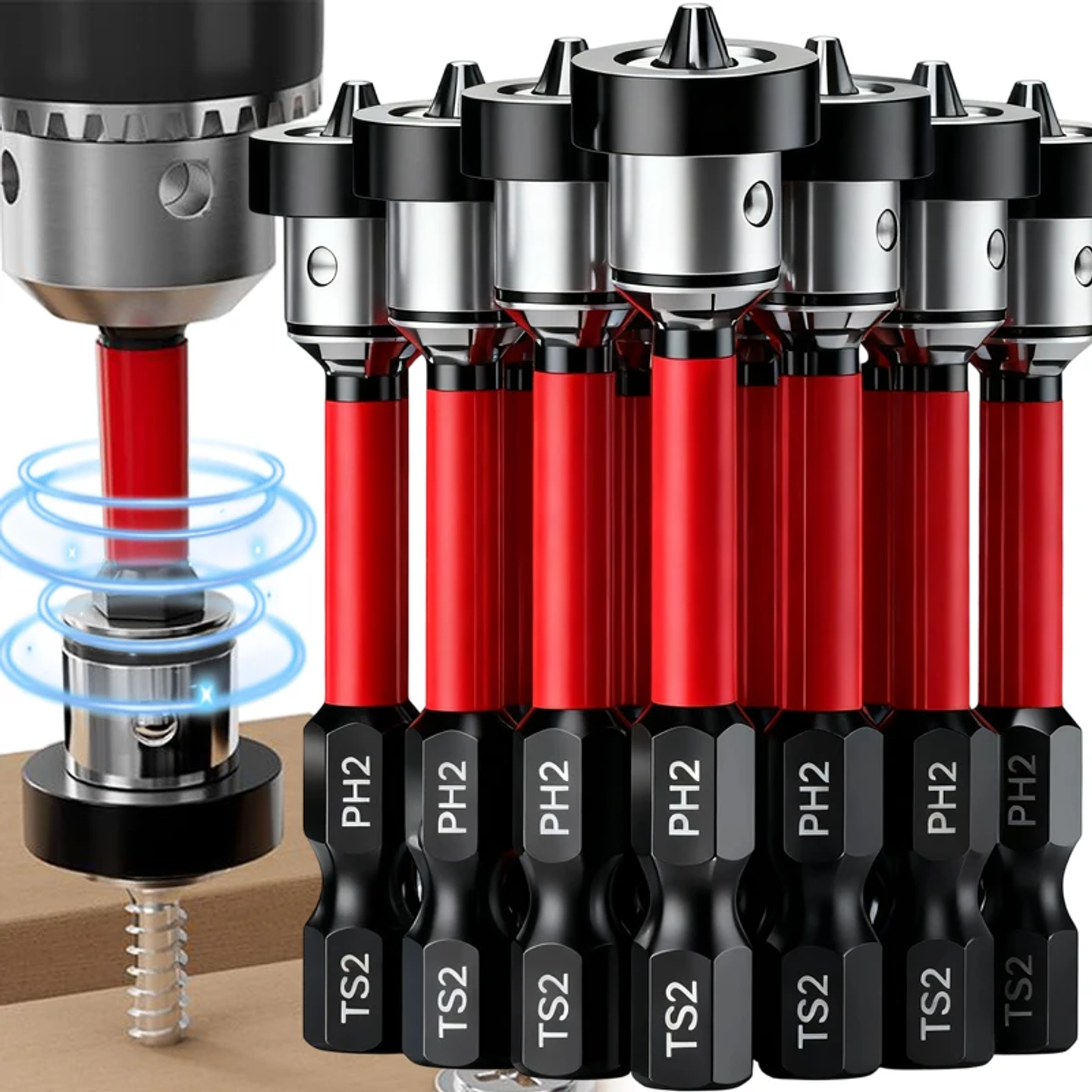 Magnetic Positioning Drywall Screwdriver Bits | Non-Slip Alloy Steel Ph2 Batch Head 9