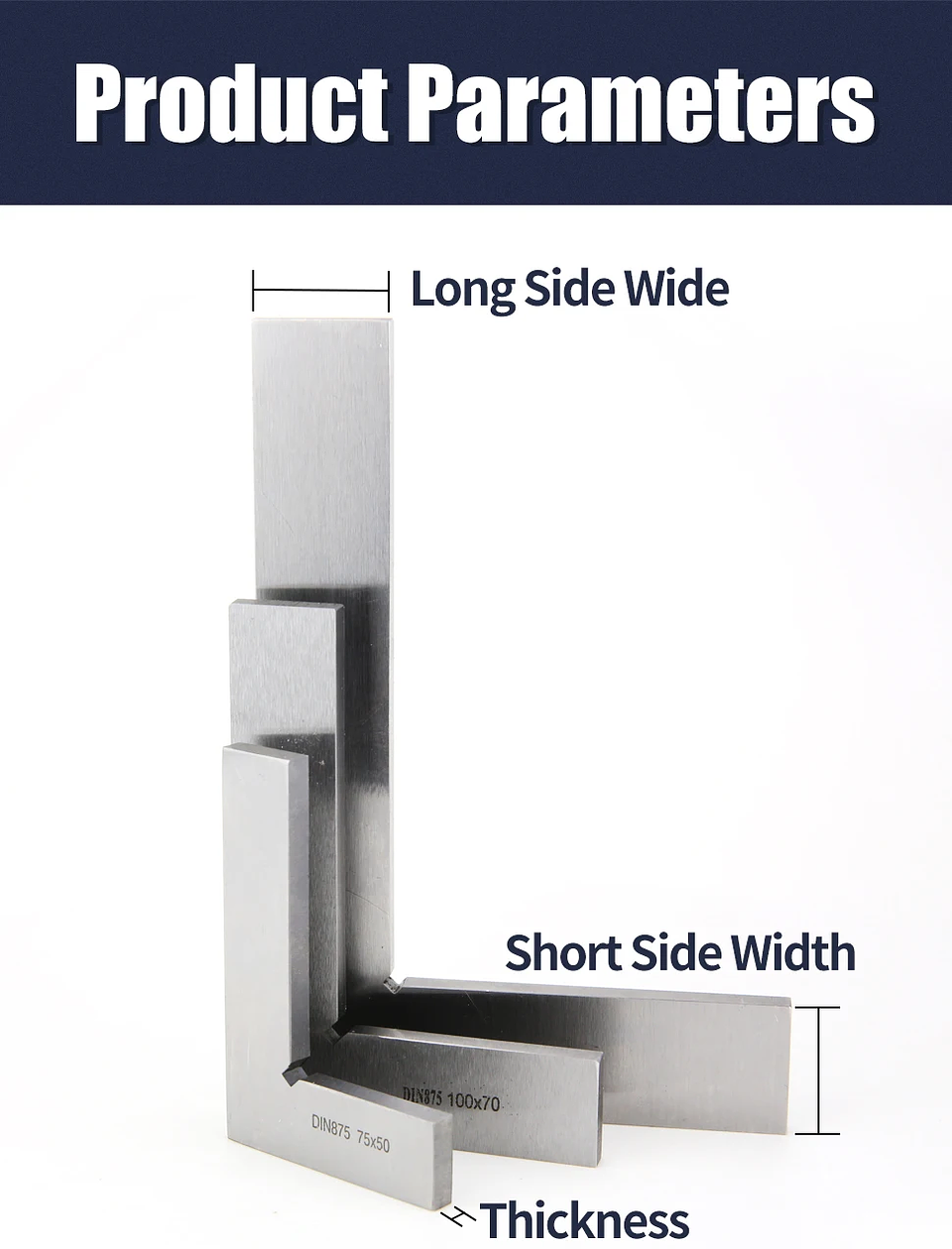 Industrial Carbon Steel 90-Degree Carpenter Square | L-Shaped Precision Try Square 26