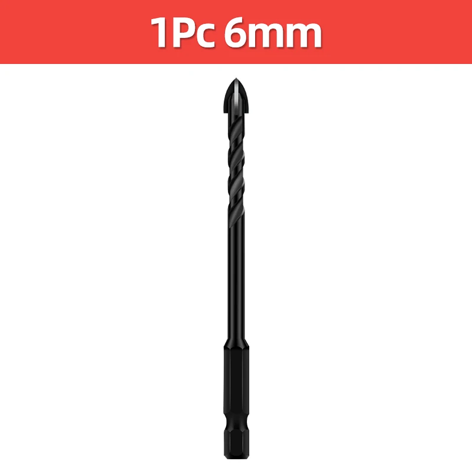 Industrial Hard Alloy Cross Hex Drill Bits | 4-Edge Carbide Tip for Tile, Glass, Concrete, and Wood 33