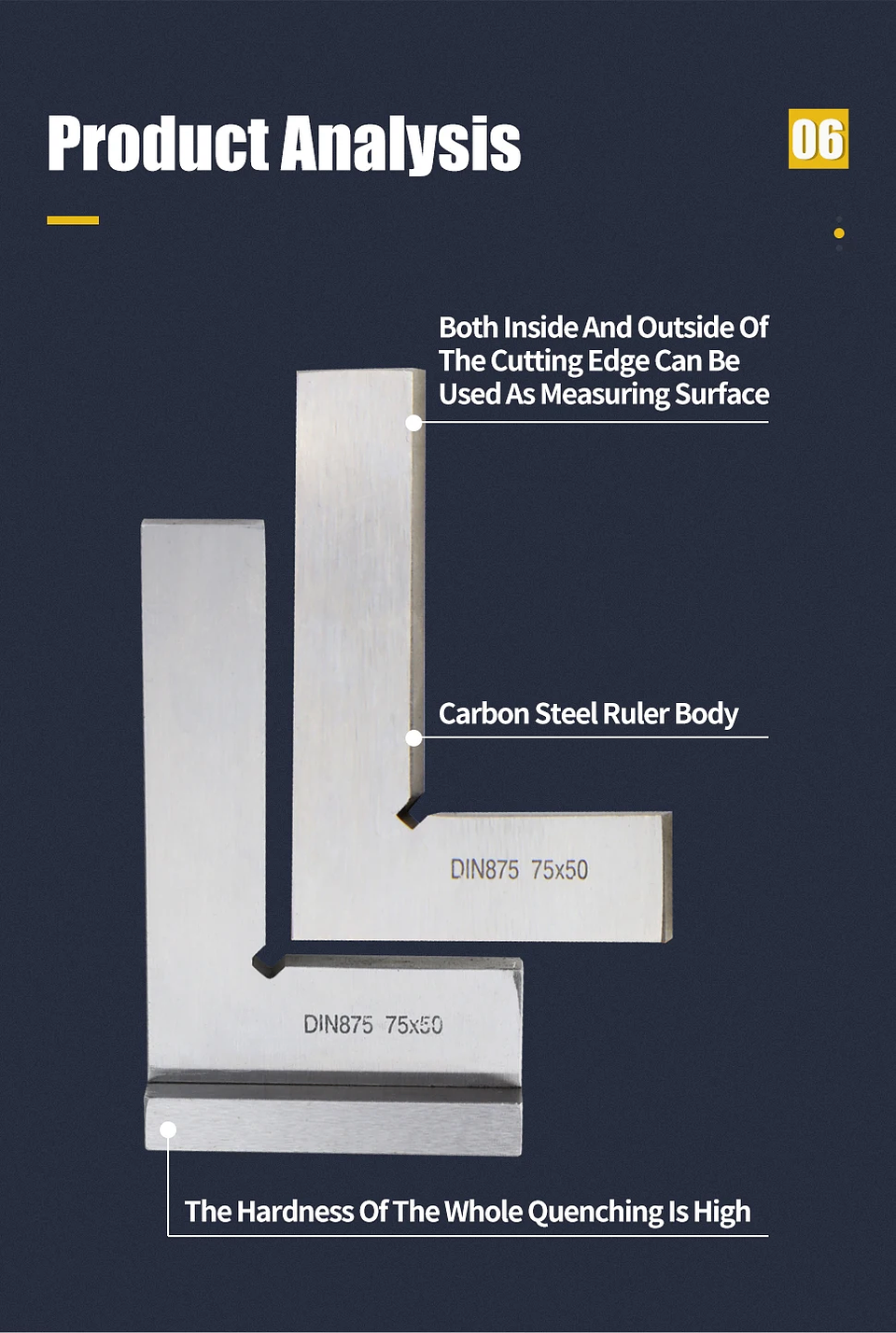 Industrial Carbon Steel 90-Degree Carpenter Square | L-Shaped Precision Try Square 28