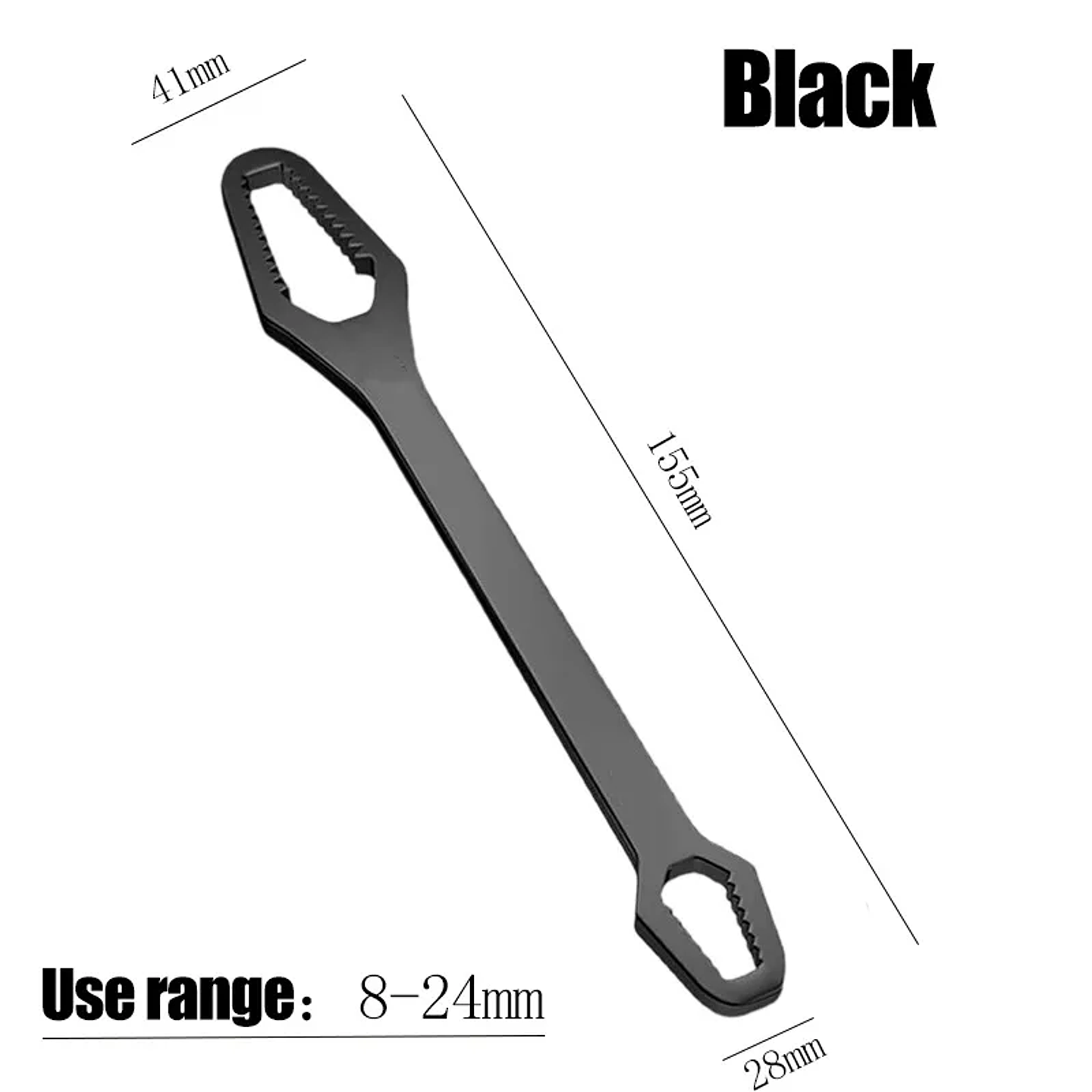 Universal 8–22mm Self-Tightening Wrench | Dual-Head Torque Spanner 15