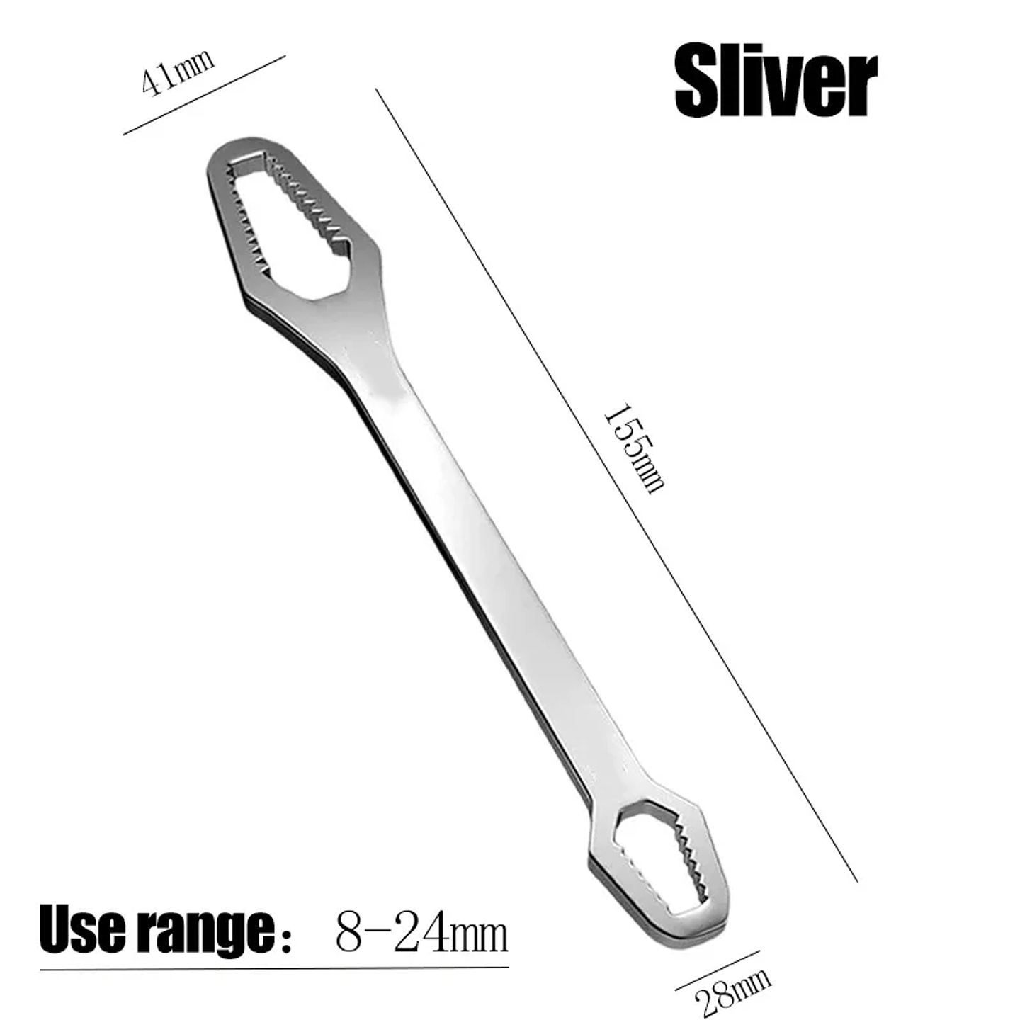 Universal 8–22mm Self-Tightening Wrench | Dual-Head Torque Spanner 16