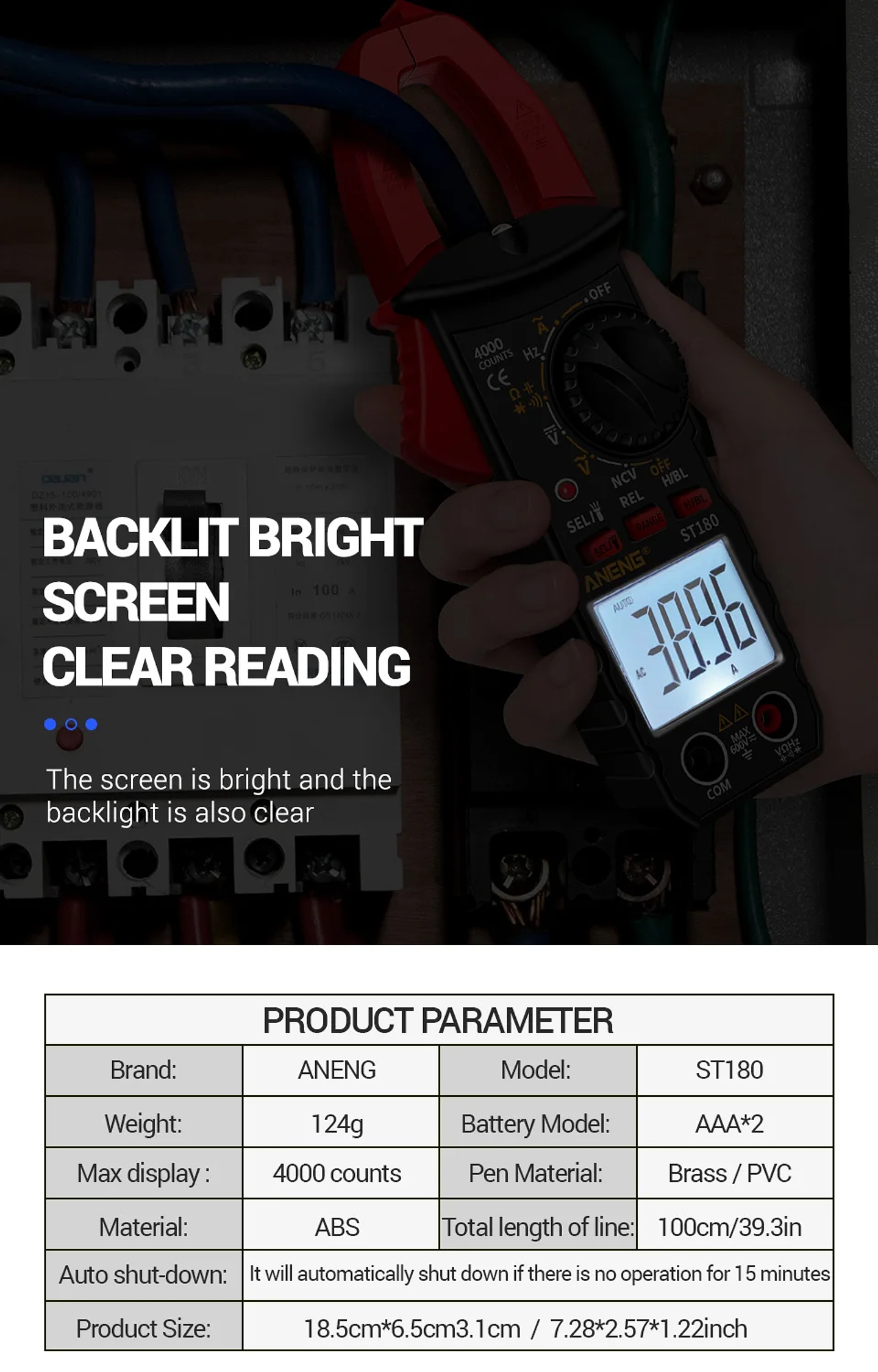 Digital Clamp Meter | 4000 Counts AC Current Multimeter with NCV & Capacitance 19