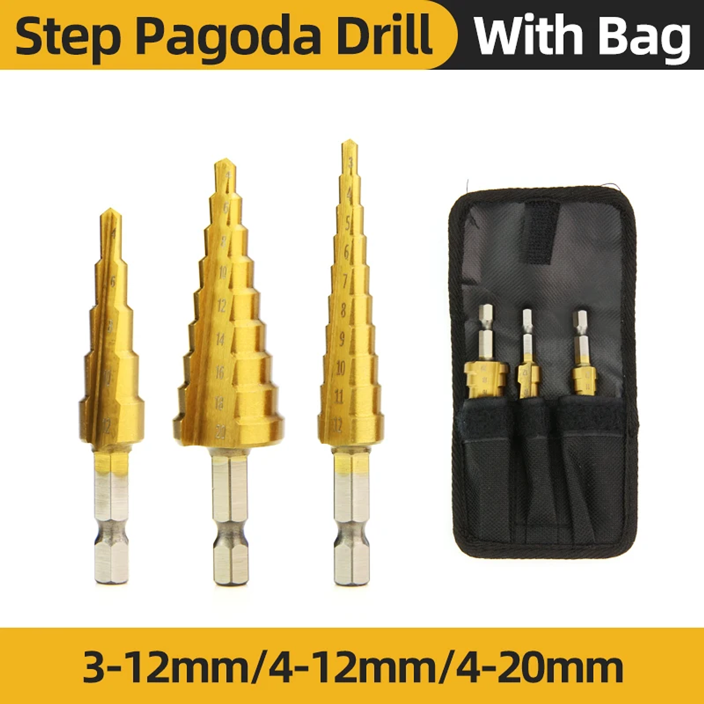Coated HSS Step Drill Bit | High-Speed Steel Cone Cutter for Wood, Metal & Plastic 17