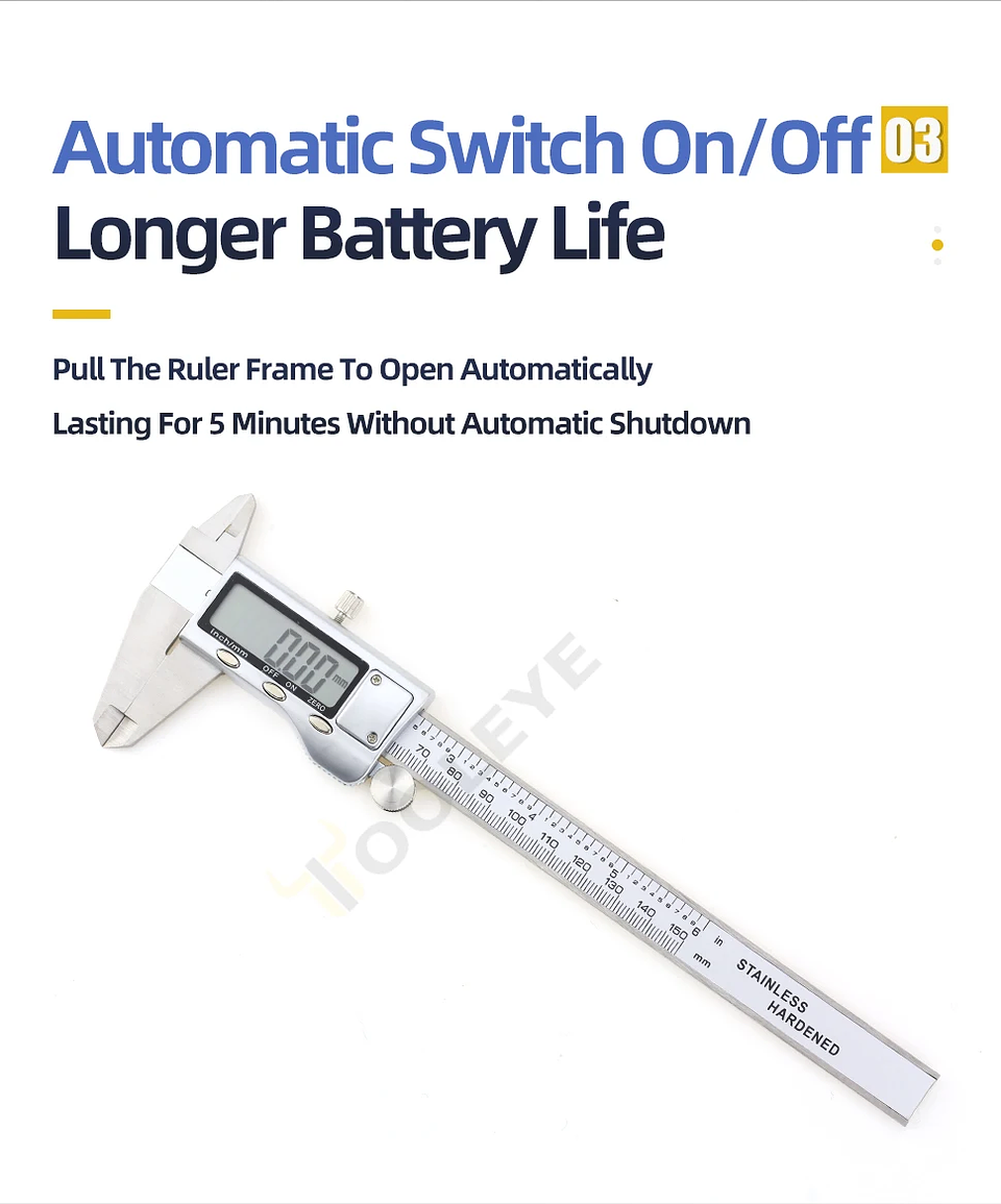 Precision 150mm Digital Caliper | Professional Stainless Steel Micrometer Gauge 26