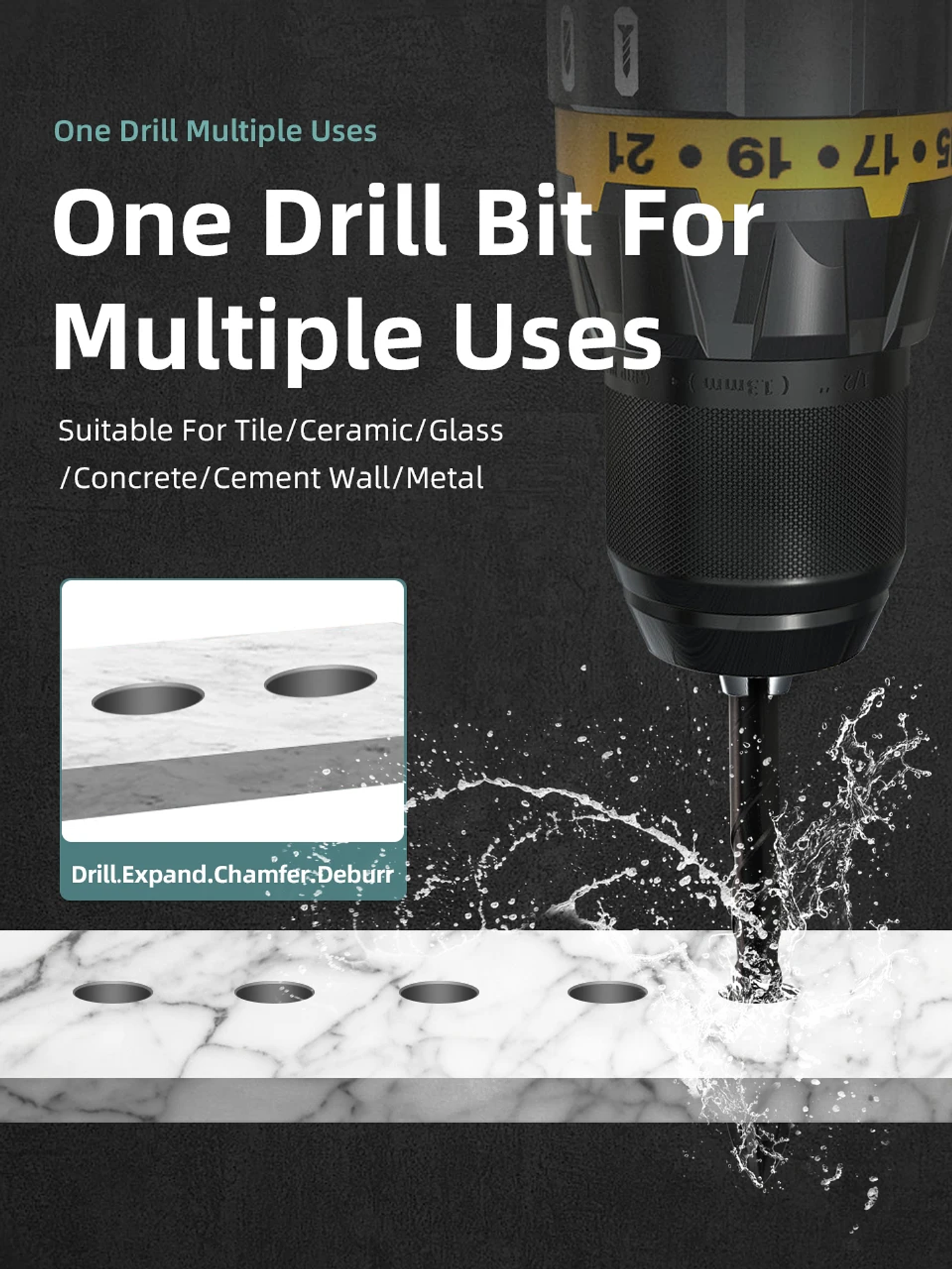 Industrial Hard Alloy Cross Hex Drill Bits | 4-Edge Carbide Tip for Tile, Glass, Concrete, and Wood 46