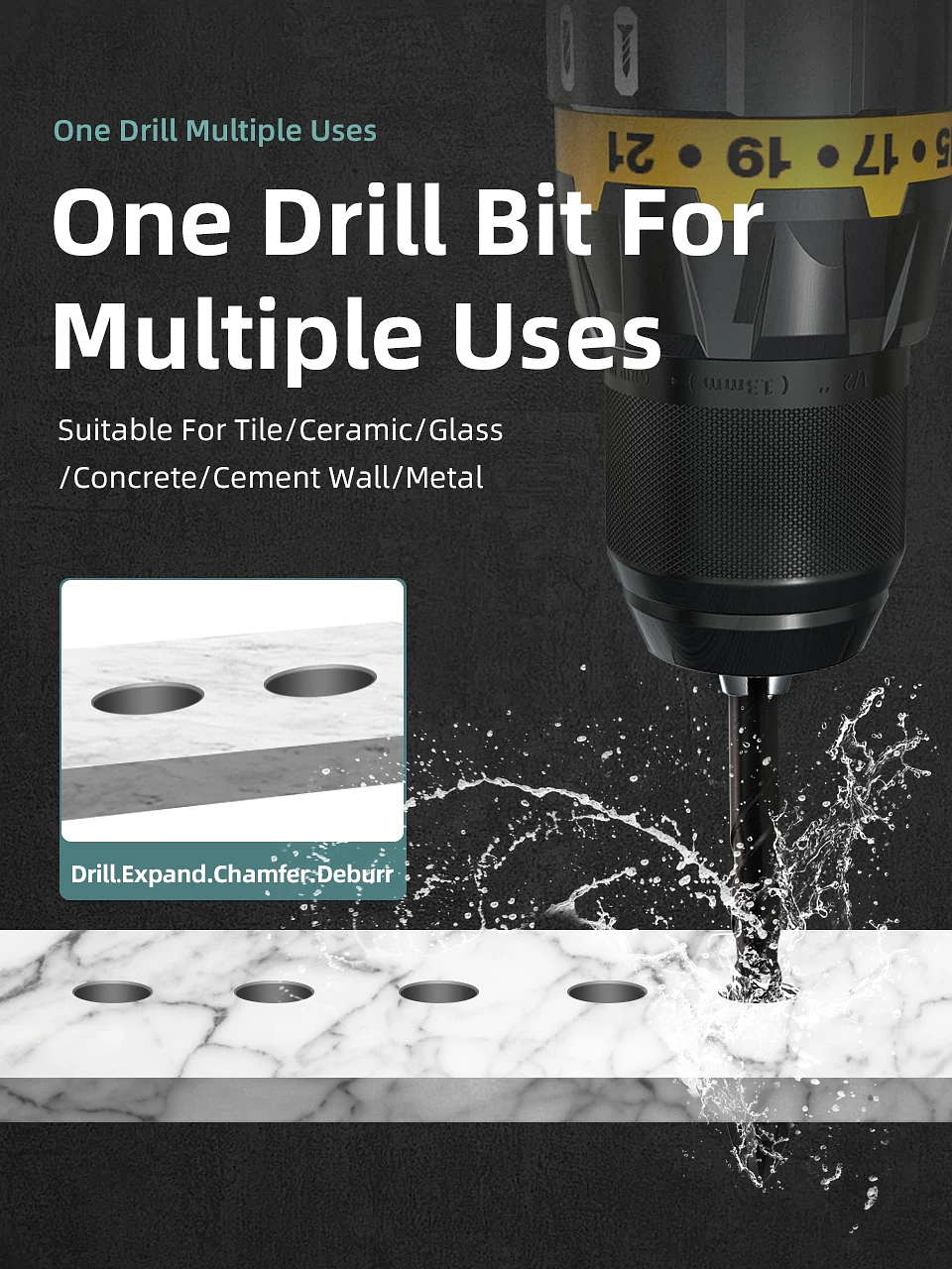 Industrial Hard Alloy Cross Hex Drill Bits | 4-Edge Carbide Tip for Tile, Glass, Concrete, and Wood 46