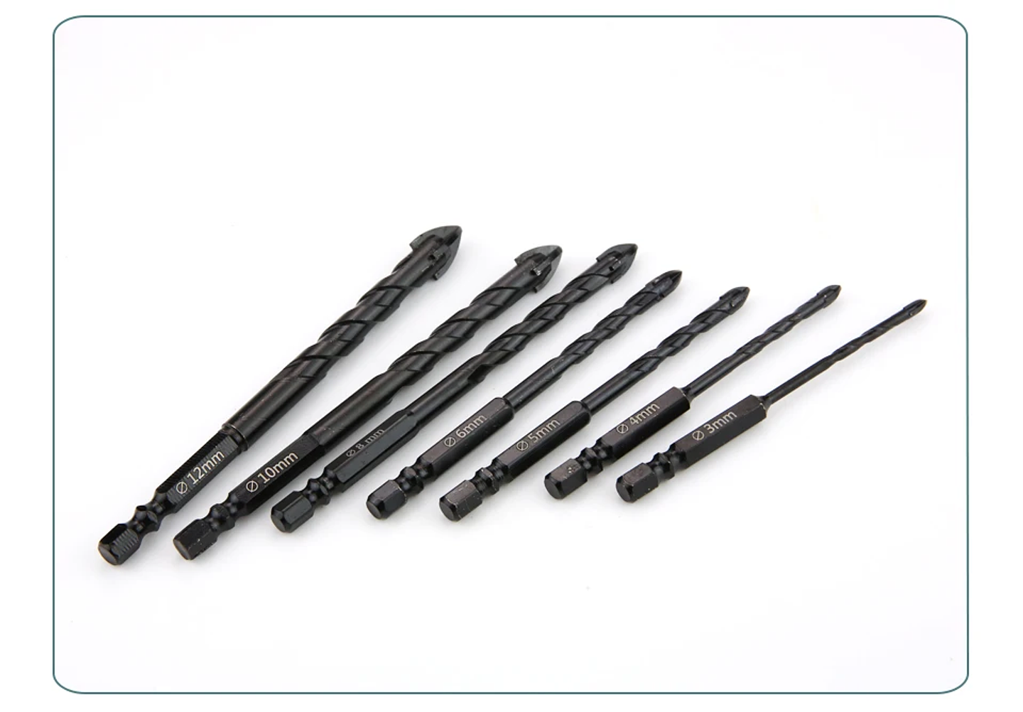 Industrial Hard Alloy Cross Hex Drill Bits | 4-Edge Carbide Tip for Tile, Glass, Concrete, and Wood 50