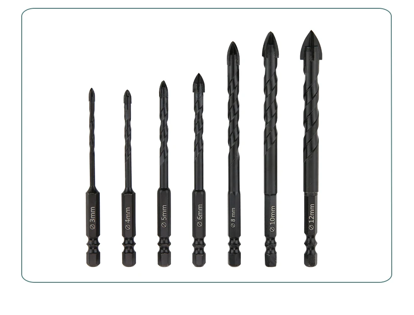 Industrial Hard Alloy Cross Hex Drill Bits | 4-Edge Carbide Tip for Tile, Glass, Concrete, and Wood 51
