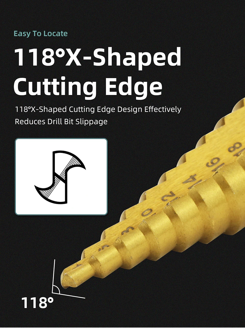 Coated HSS Step Drill Bit | High-Speed Steel Cone Cutter for Wood, Metal & Plastic 24